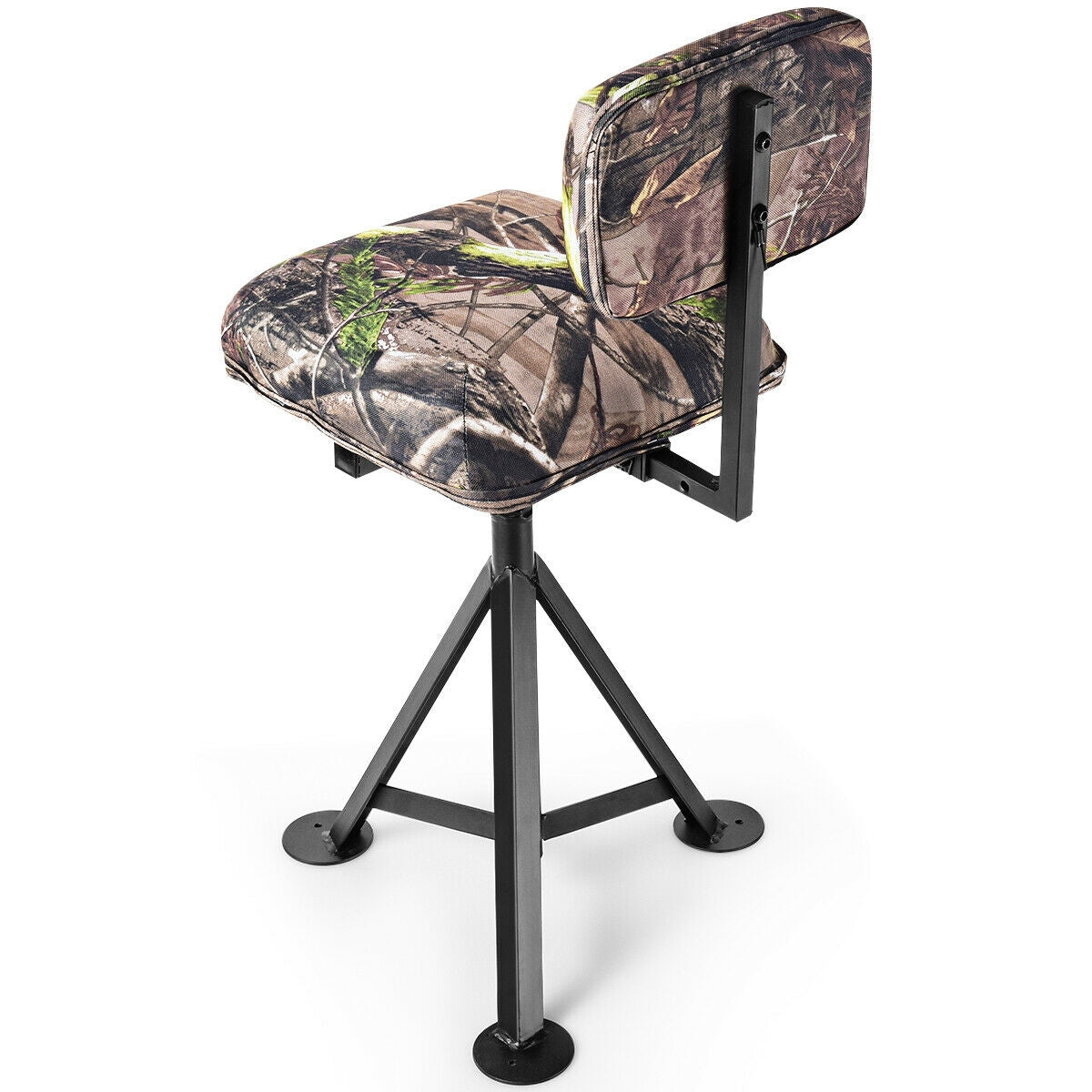 Swivel Hunting Chair Tripod Blind Stool with Detachable Backrest - Energize Trek
