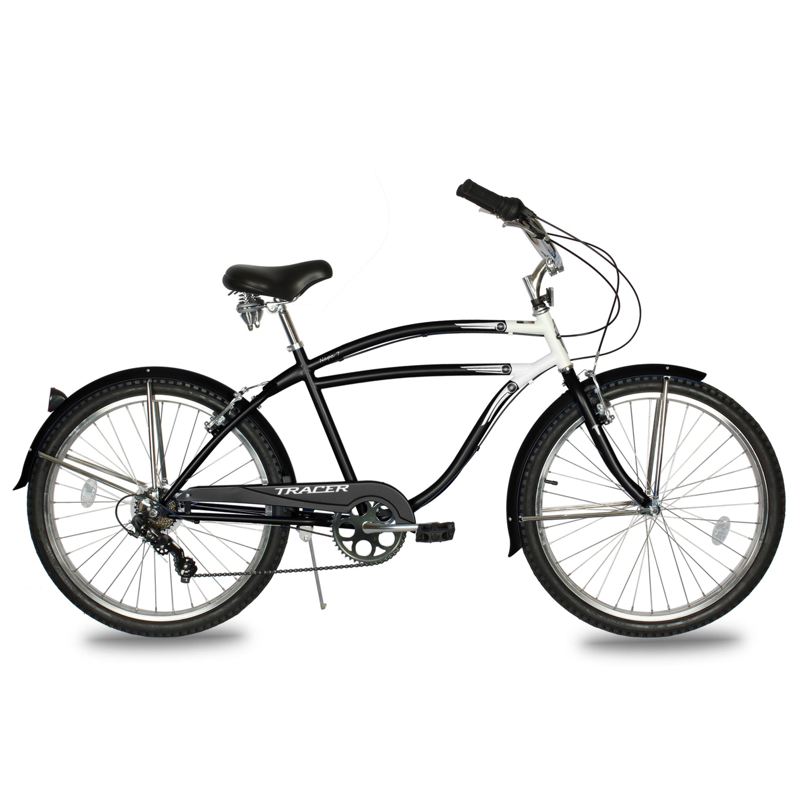 TRACER 26' Beach Cruiser Shimano TX-35 7-SP V-Brake Stainless Steel Spokes One Piece Crank Alloy Rims 36H w/ Fender - Energize Trek