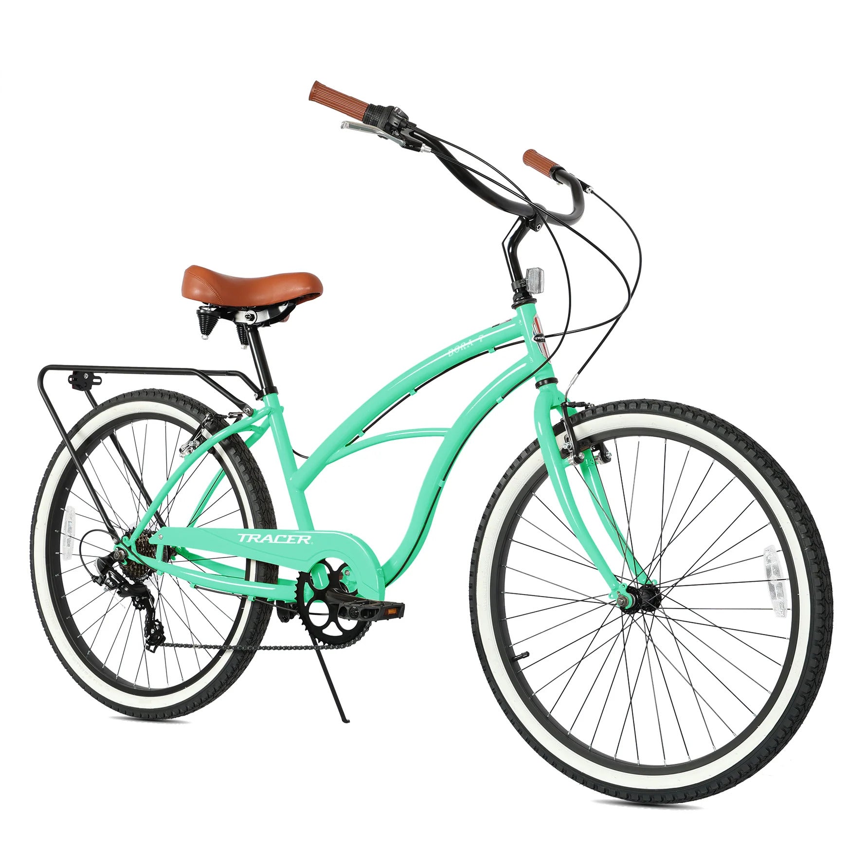 TRACER 26” Beach Cruiser Shimano TY300 7- Speed, Steel Frame, Color : Green - Energize Trek