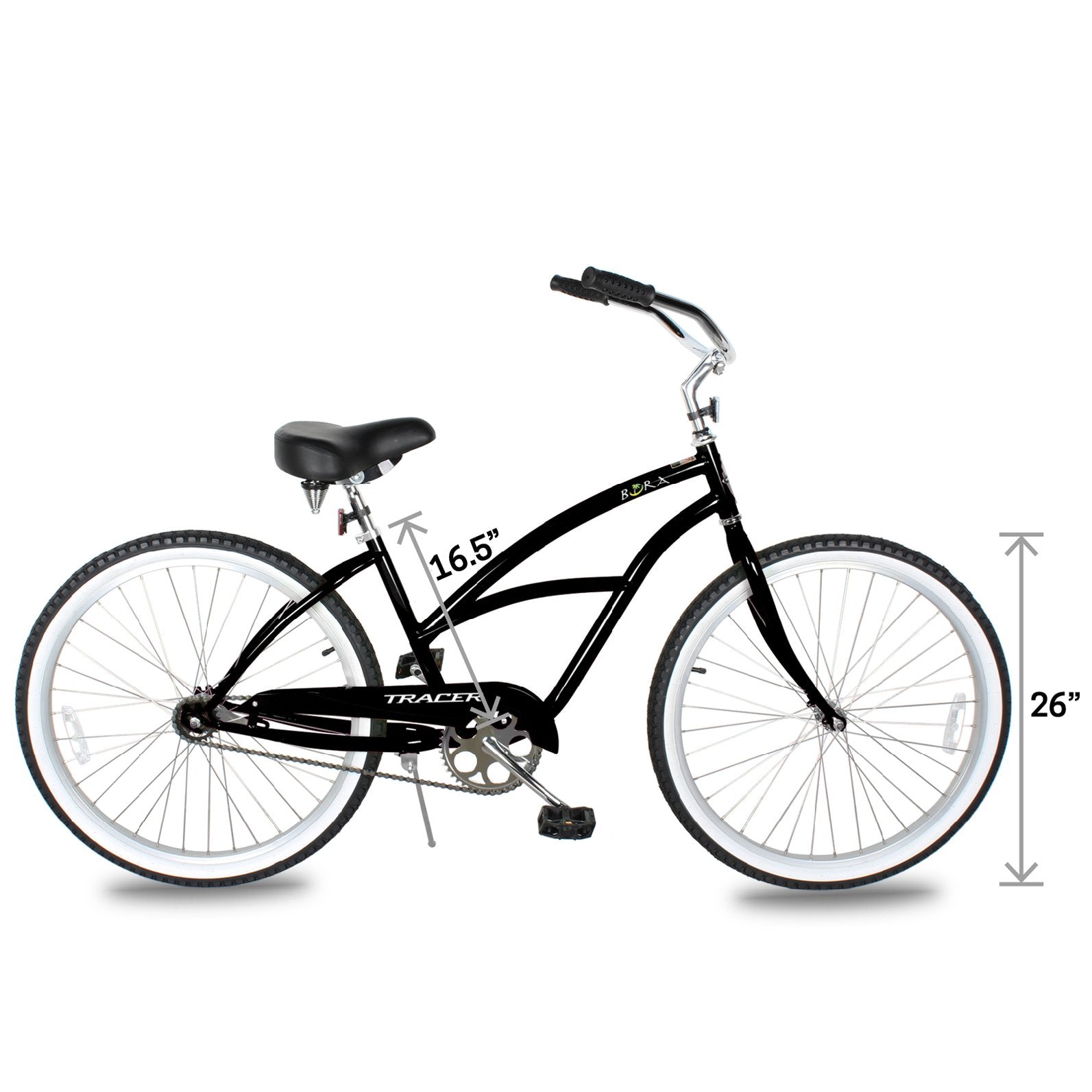 TRACER 26' Female Beach Cruiser Coaster Brake Single-Sp Color: Black - Energize Trek