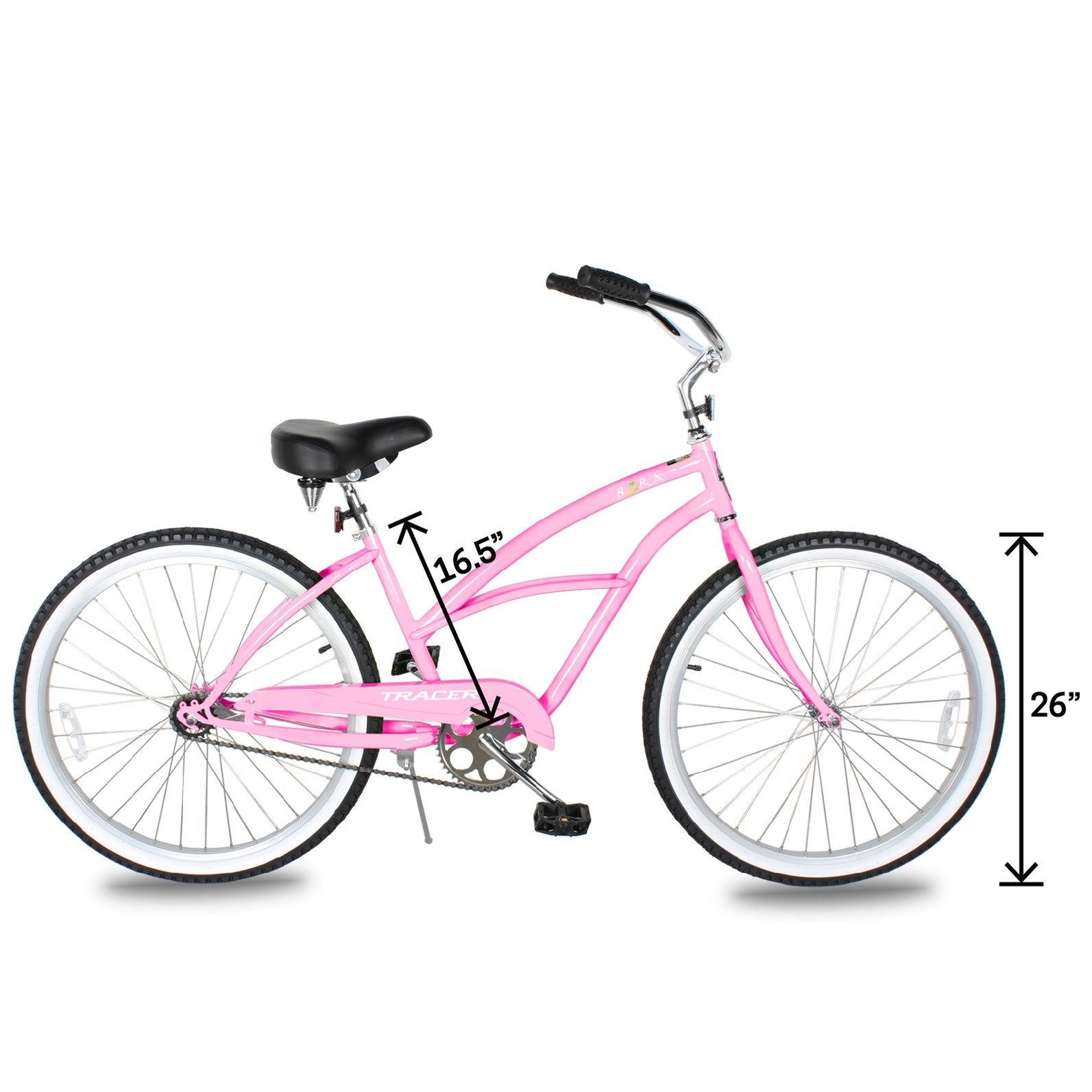 TRACER 26' Female Beach Cruiser Coaster Brake Single-Sp Color: Black - Energize Trek