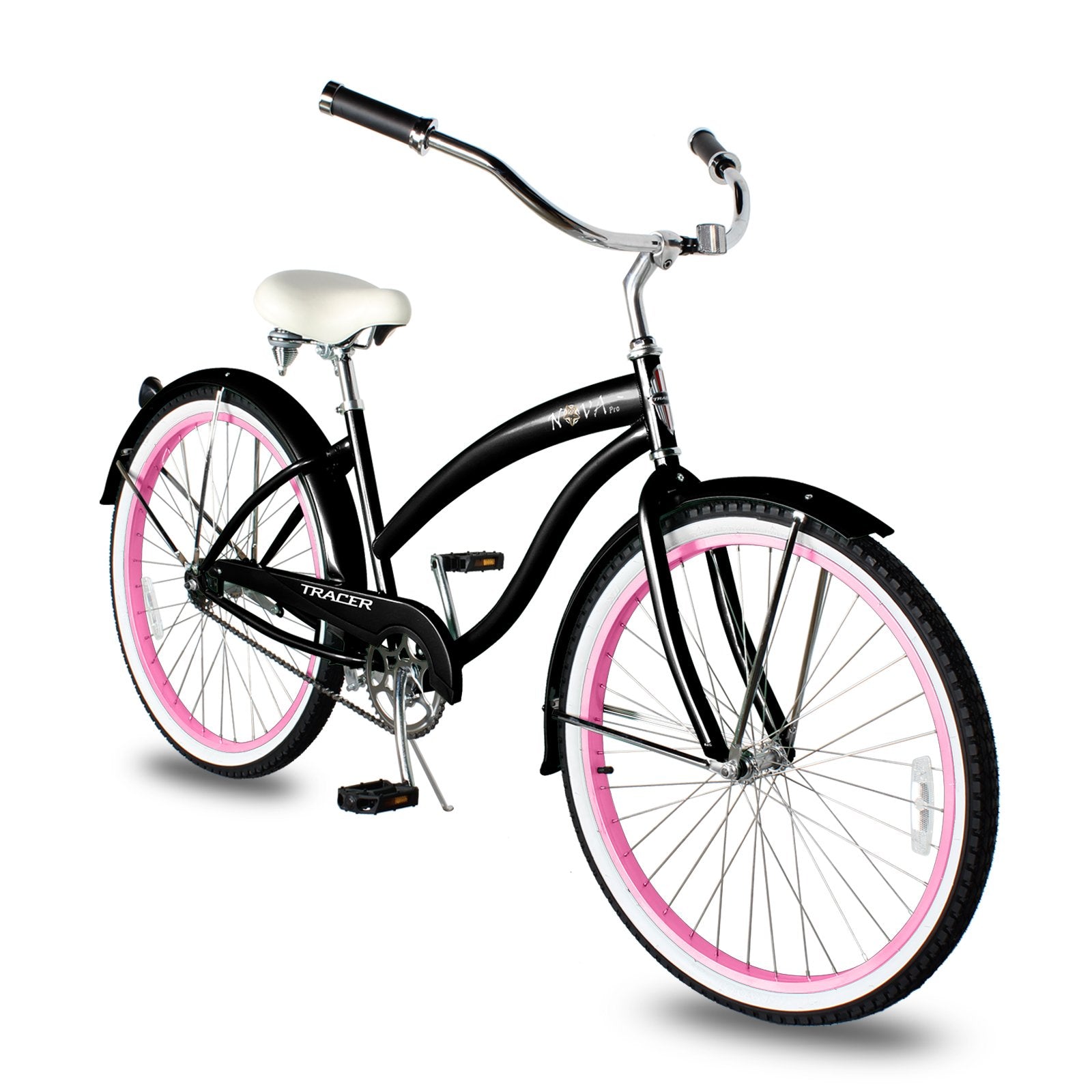 TRACER 26' Female Beach Cruiser Color: Black / Pink - Energize Trek