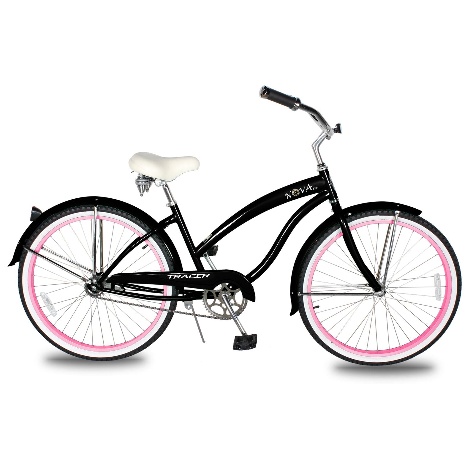 TRACER 26' Female Beach Cruiser Color: Black / Pink - Energize Trek