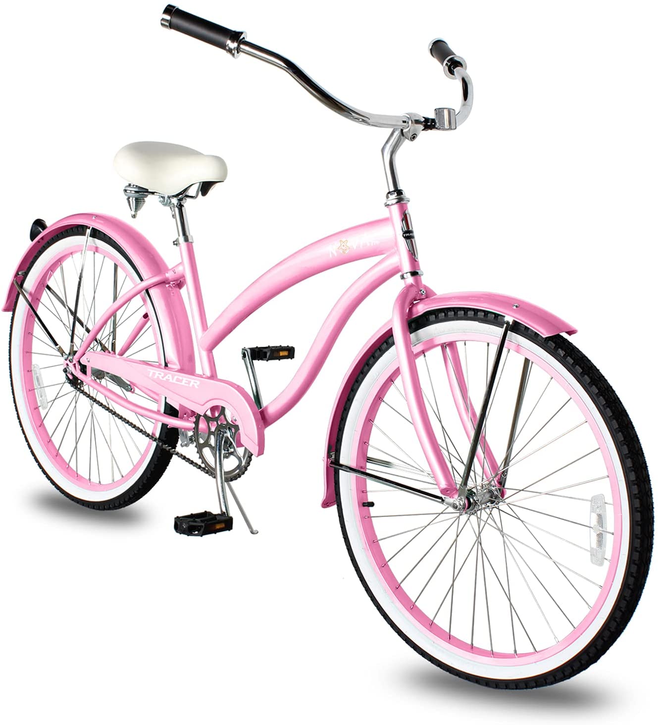 TRACER 26' Female Beach Cruiser Color: Black / Pink - Energize Trek