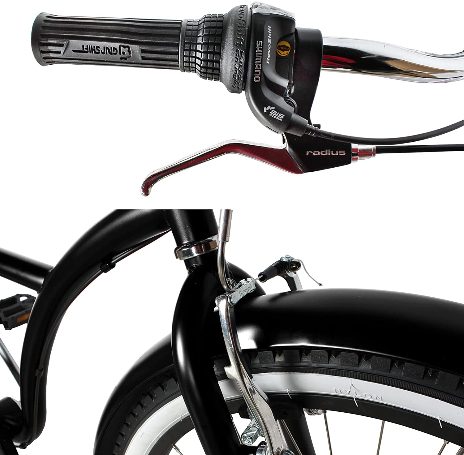 TRACER 26' Men Beach Cruiser Shimano TX-35 7-SP V-Brake Stainless Steel Spokes One Piece Crank Alloy BLACK Rims 36H w/ Fender - Energize Trek