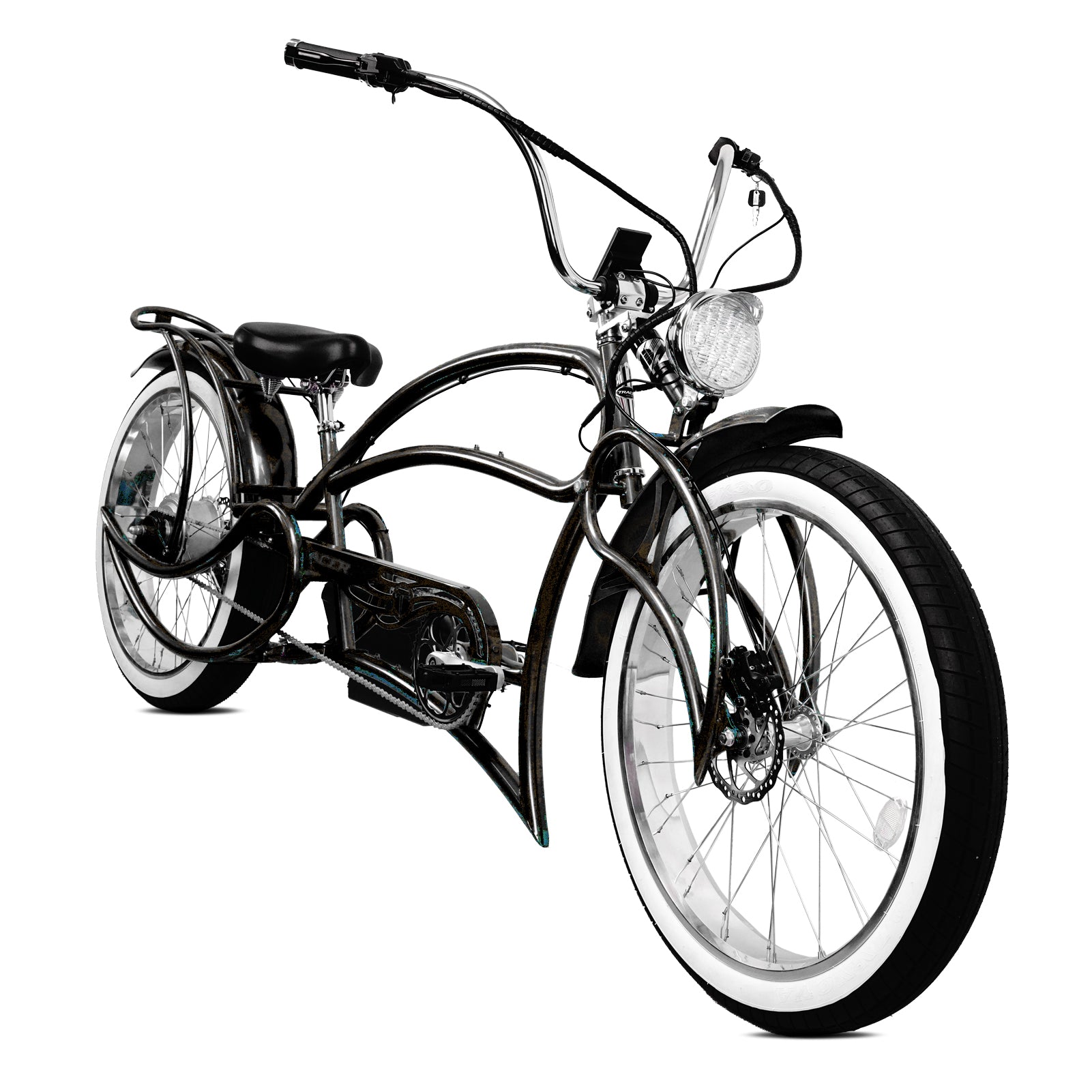 TRACER 26"Stretch E-BIKE 1000 48V 20AH Color : YS-728 Black /polish .. - Energize Trek