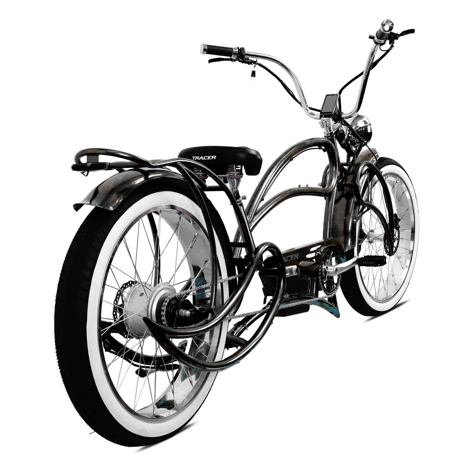 TRACER 26"Stretch E-BIKE 1000 48V 20AH Color : YS-728 Black /polish .. - Energize Trek