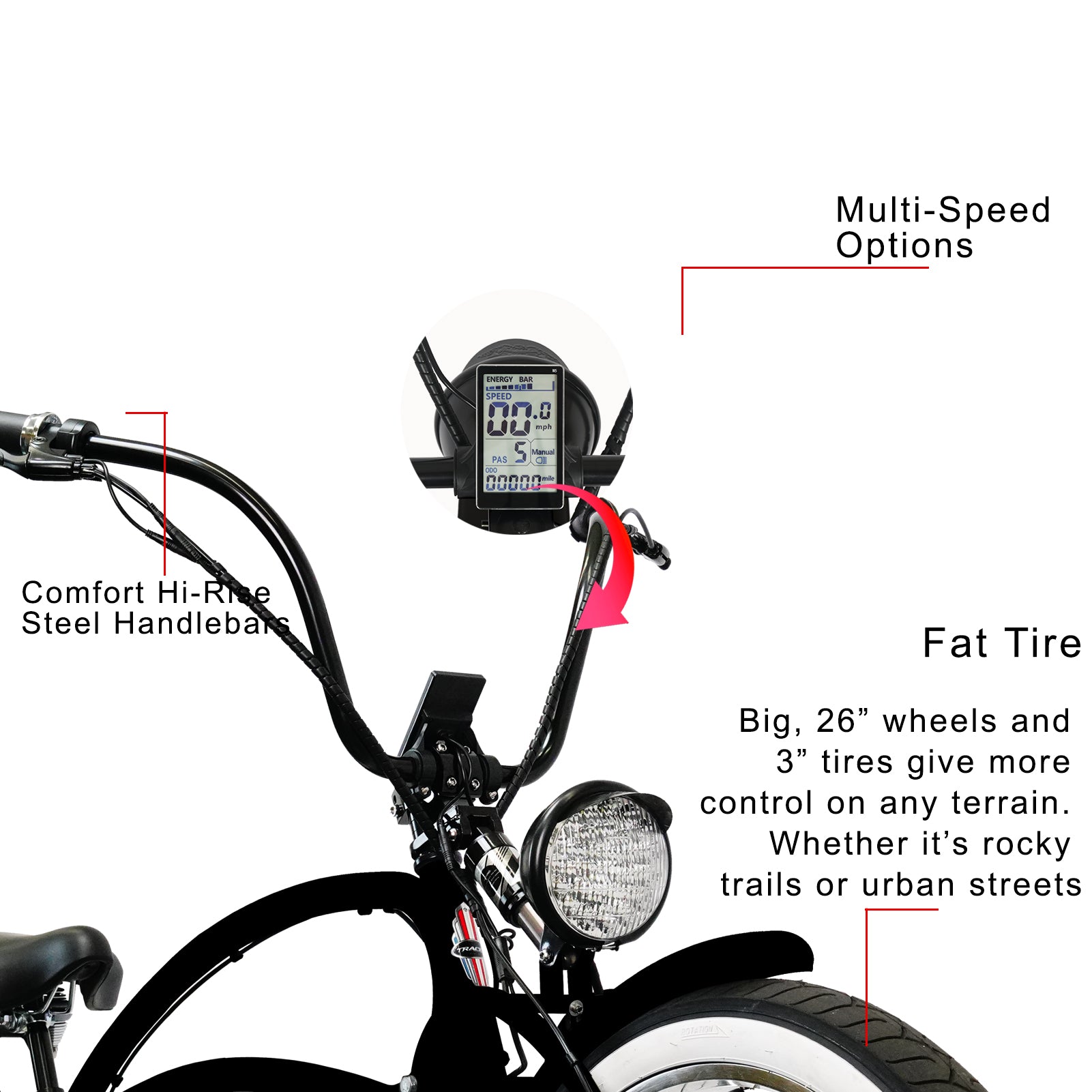 TRACER 26"Stretch E-BIKE 800W 48V - Energize Trek