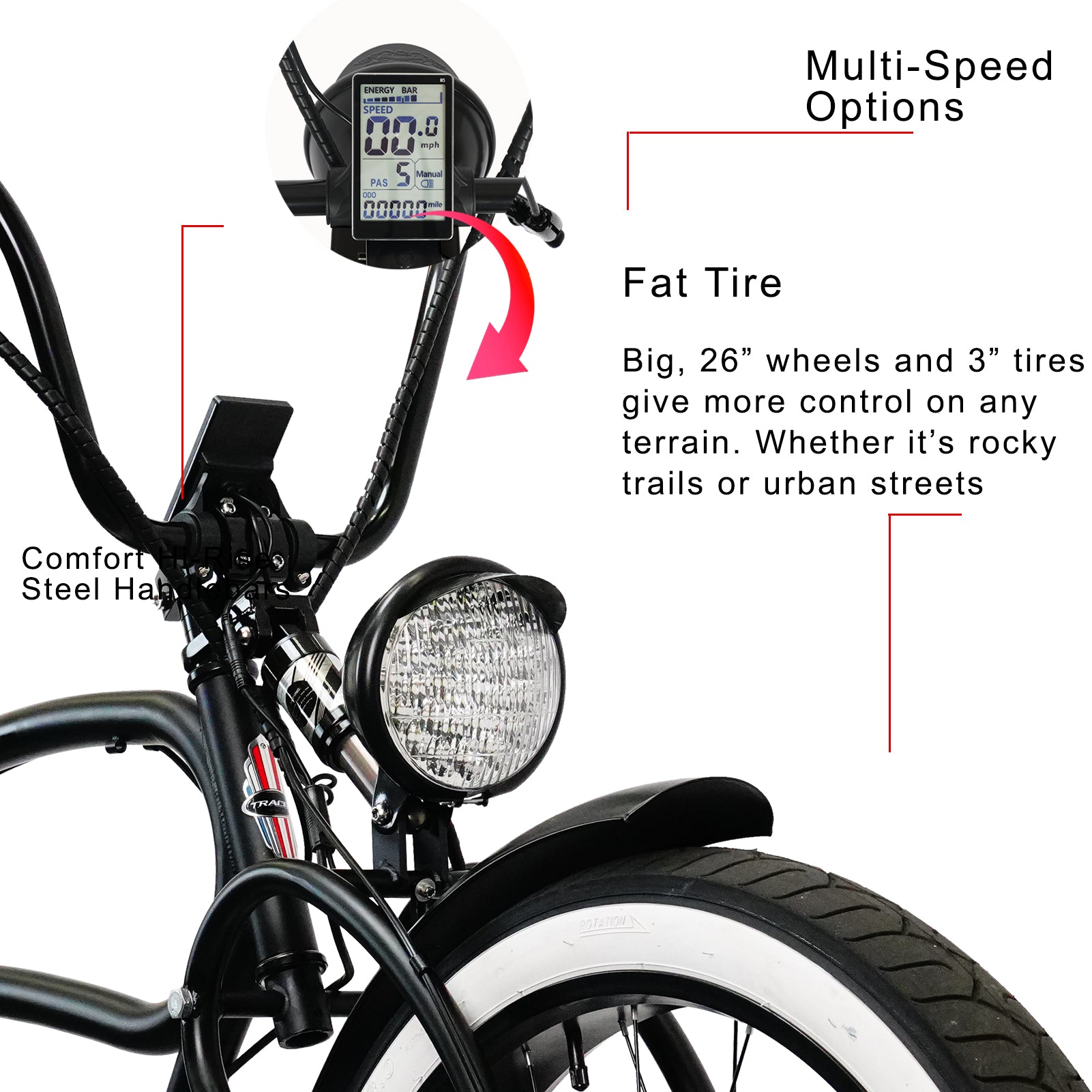 TRACER 26"Stretch E-BIKE 800W 48V - Energize Trek