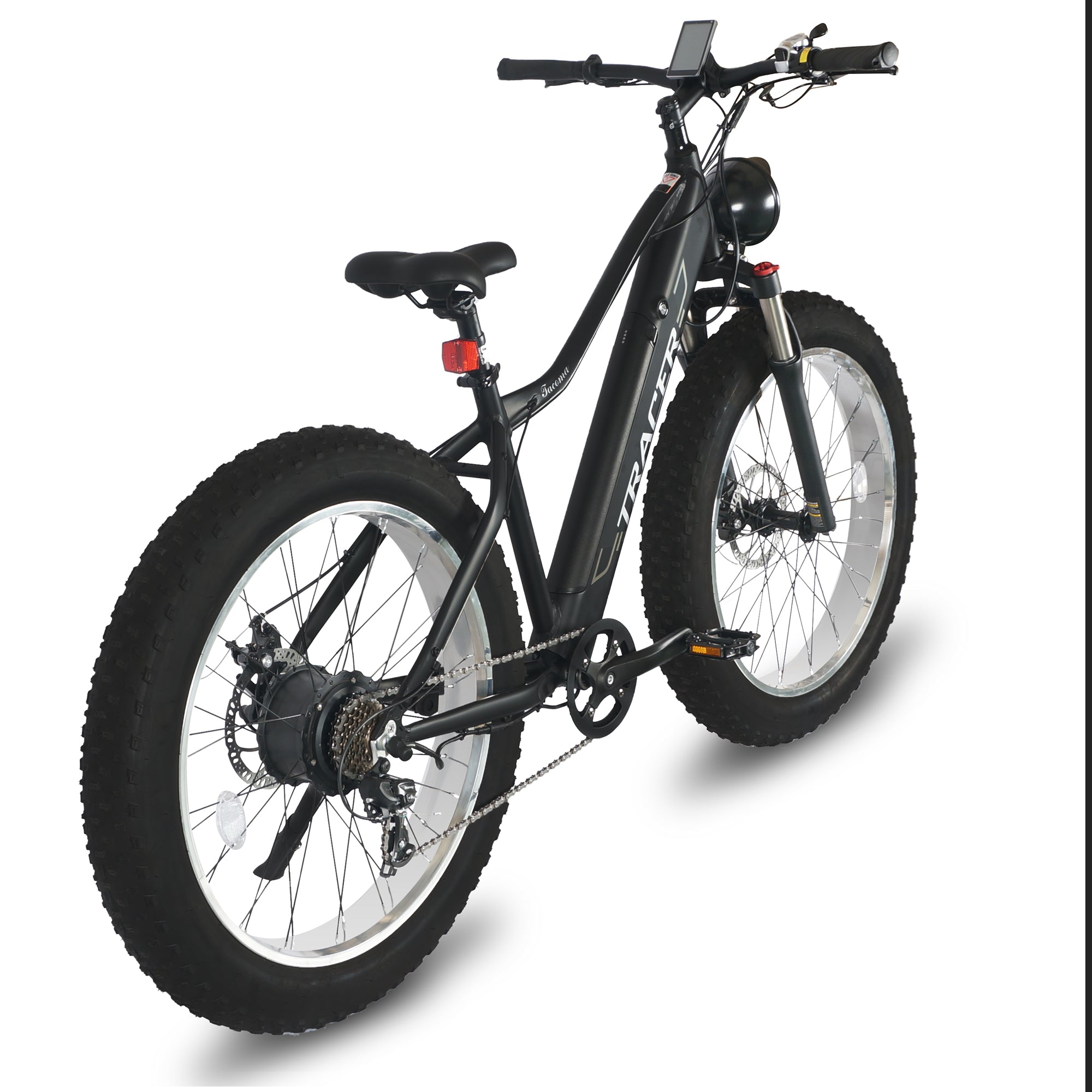 TRACER E Bike 26" Aluminum FAT Tire Bike, Size 18.5 with Shimano Tourney-7sp & Disc Brake F& R, Motor: 800W with/ Speed Sensor Battery 48V 11.6Ah - Energize Trek
