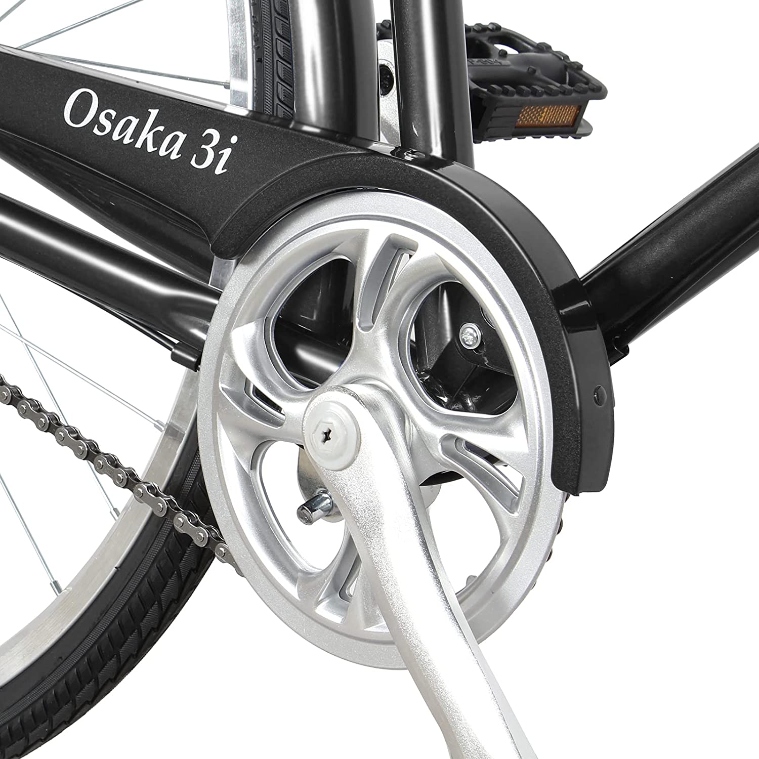 TRACER Men 700C City Bike Hi-Ten Steel Frame 58cm Shimano NEXUS3R40 3-Speed Free wheel Hub,Alloy Rims Black Tire, with Back Rack - Energize Trek