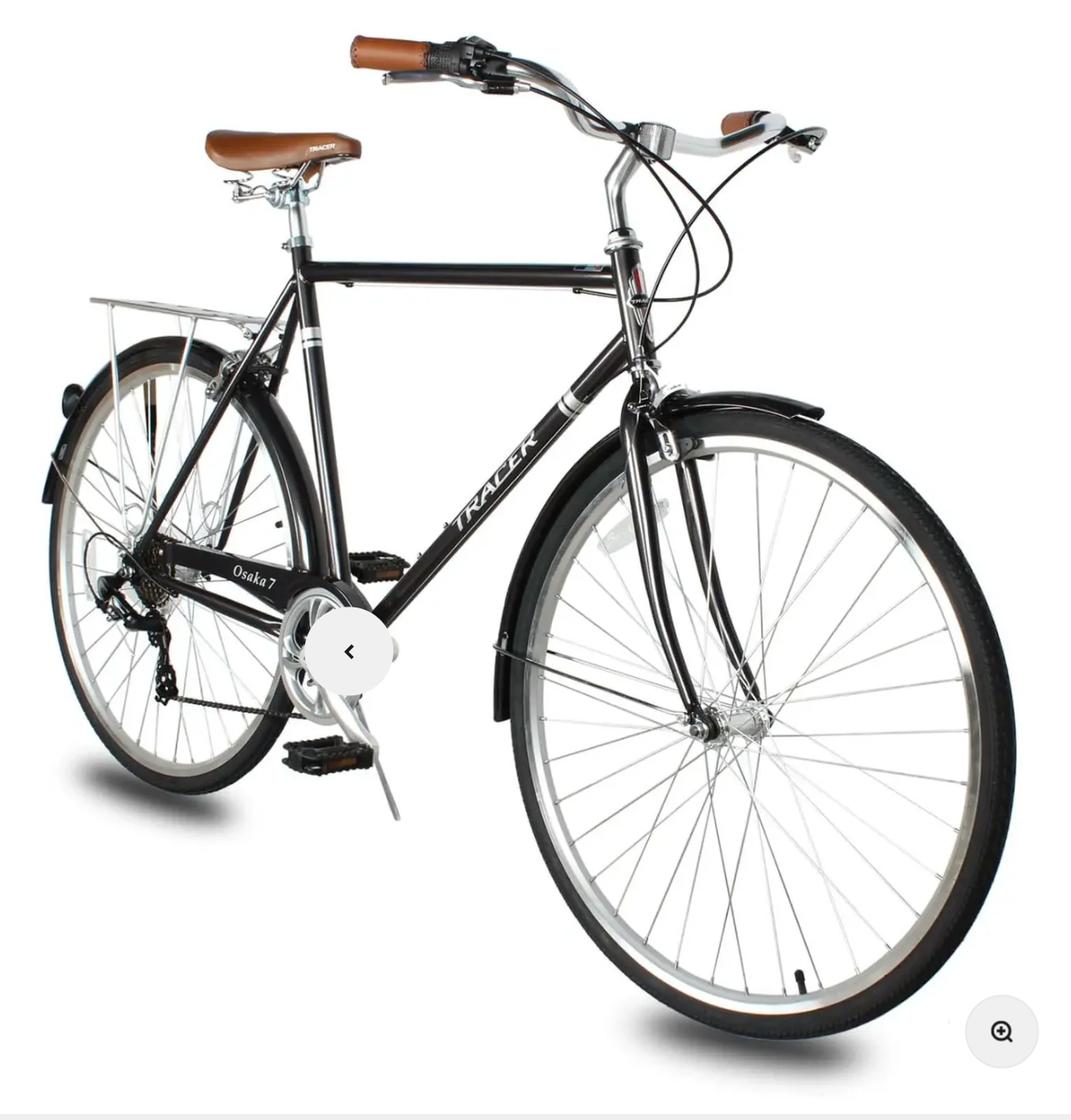 TRACER Men700C City Bike Hi-Ten Steel Frame58cm Shimano TZ21-7SP V-Brake,Alloy Rims Tire:700Cx35 Black with Back Rack - Energize Trek