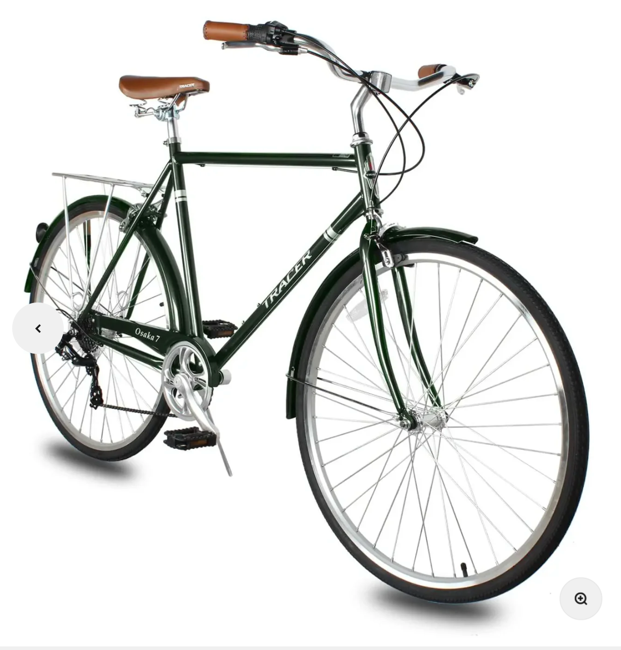 TRACER Men700C City Bike Hi-Ten Steel Frame58cm Shimano TZ21-7SP V-Brake,Alloy Rims Tire:700Cx35 Black with Back Rack - Energize Trek