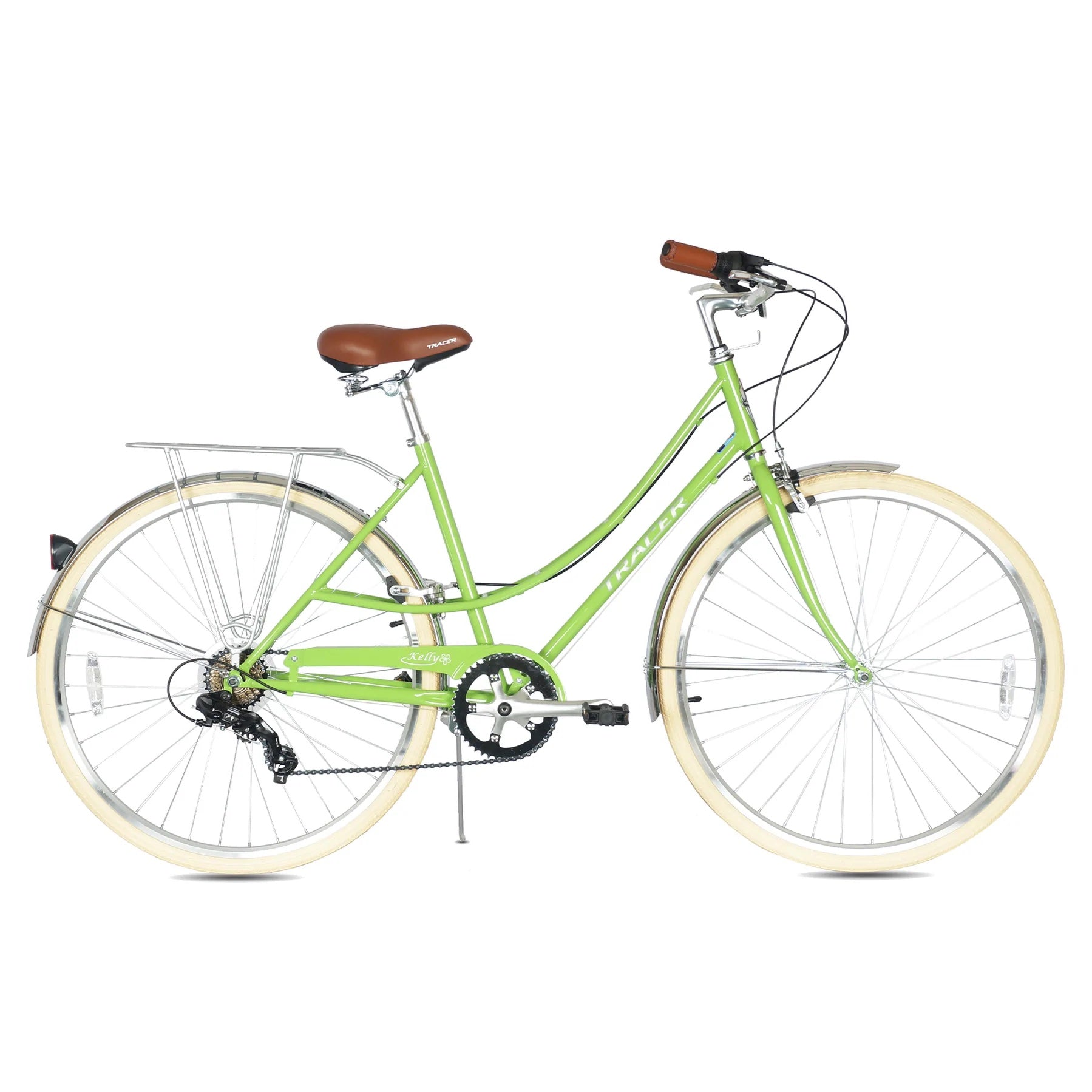 Tracer 700C Kelly 7 City Bikes Shimano 7-Speed Alloy Rims Alooy Handlebars 700x35C Tires Alloy Rear Rack - Energize Trek
