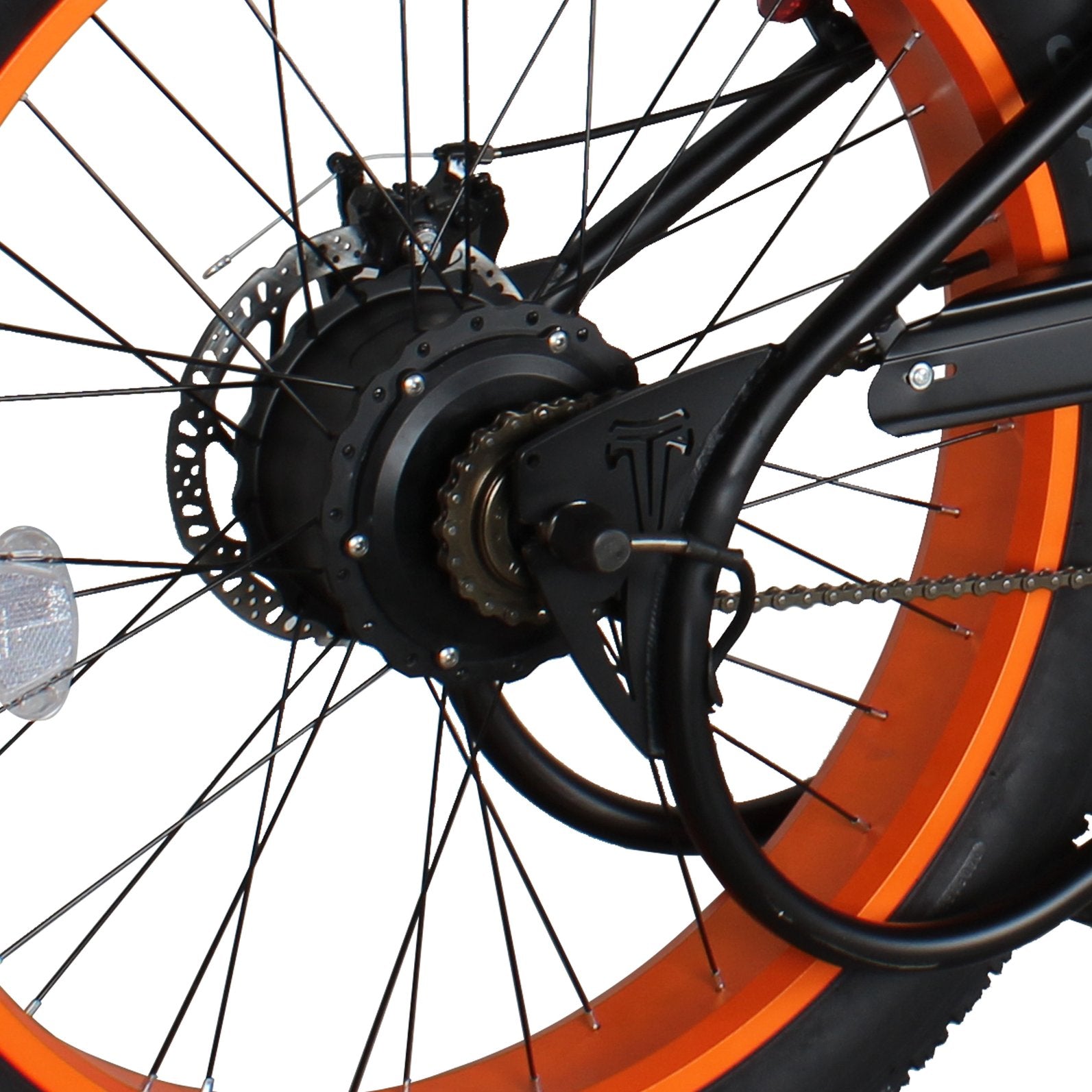 Tracer Twenty5 GT 26" Chopper Stretch Cruiser E-Bike Steel Frame Triple Tree Fork Disc Brake Motor 5-Speed Hi-Rise HANDLEBAR Alloy Polishing FAT Rims Front 3" Rear 4" 26x3.0 White Wall Tires Motor - Energize Trek