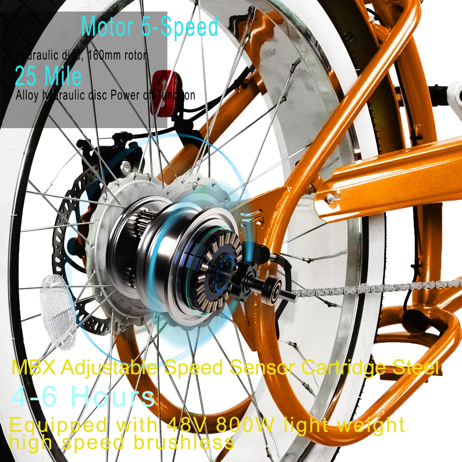 TRACER TWENTY 5 DS 26" Stretch E-BIKE 800W 48V Dual Spring Suspension Fork