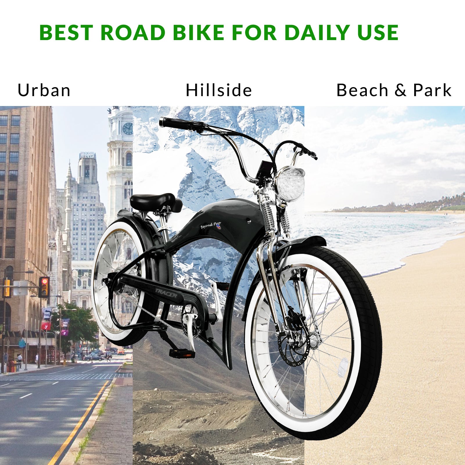 TRACER TWENTY 5 DS 26" Stretch E-BIKE 800W 48V Dual Spring Suspension Fork