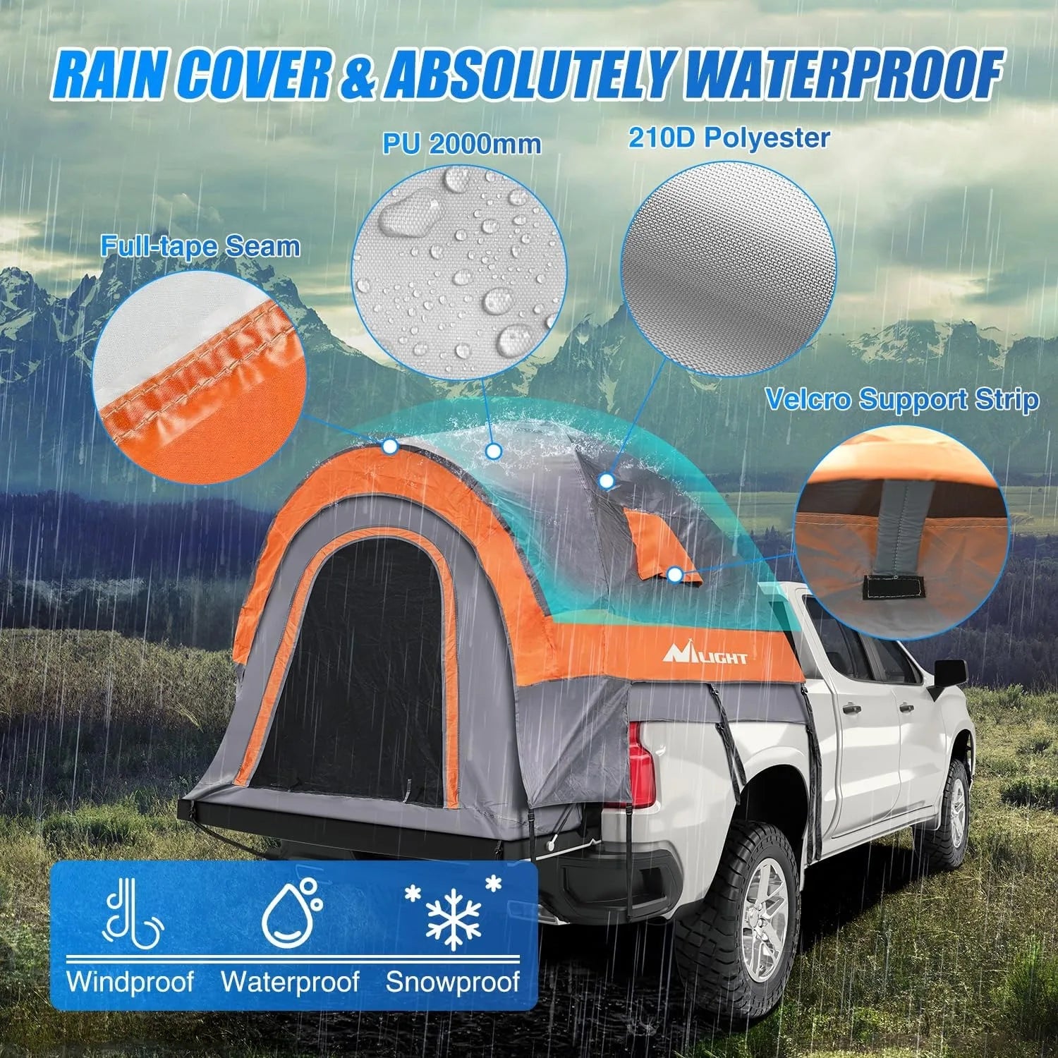 Two Person Truck Bed Tent Waterproof Outdoor Camping - Energize Trek