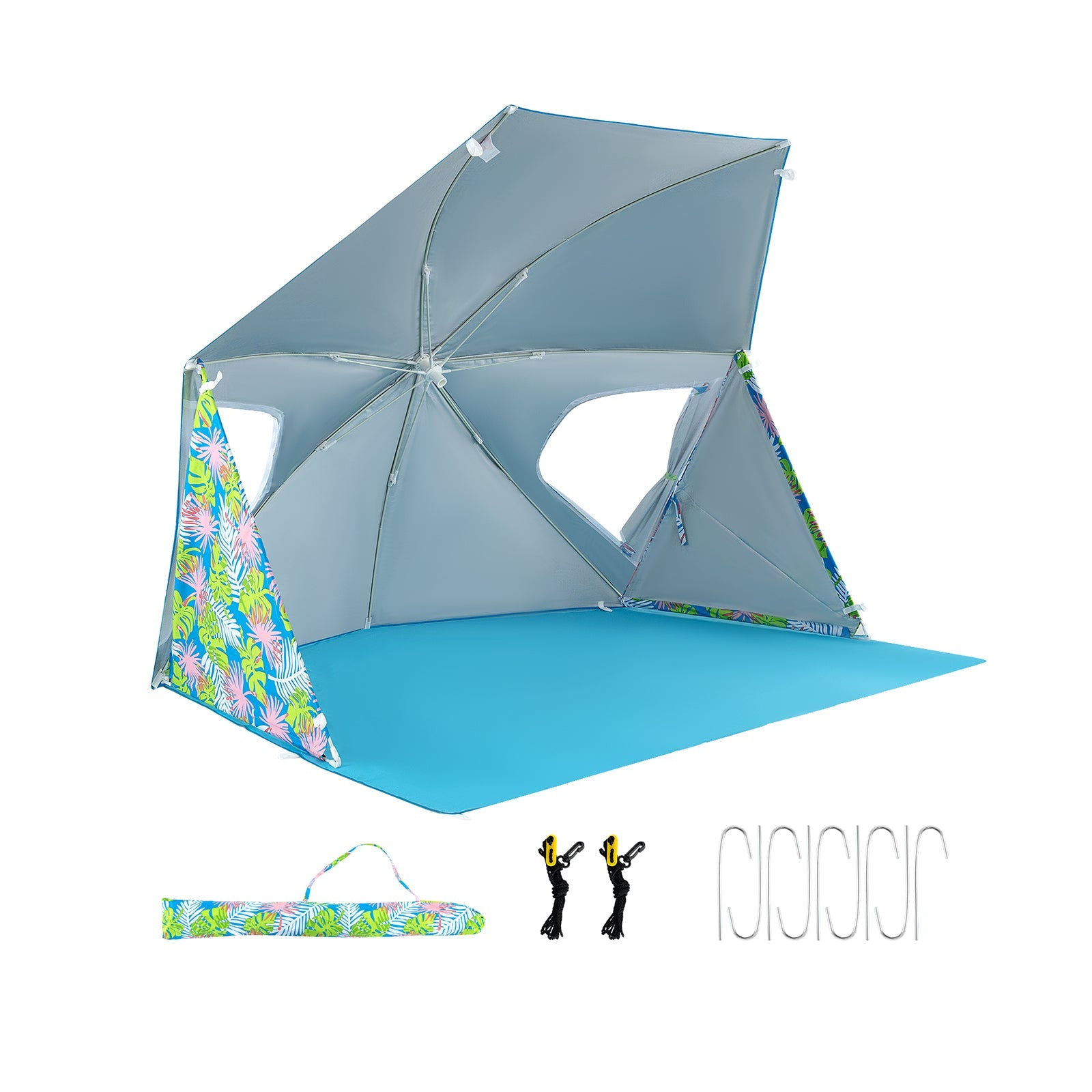 UPF50+ Sun Protection Beach Umbrella Tent with Portable Carrying Bag-Blue - Energize Trek