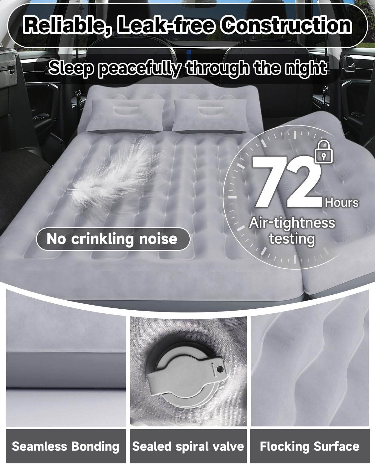 Umbrauto 23.62in/60cm Wide Inflatable Truck Mattress Car & SUV Back Seat Camping Bed with Pump - Energize Trek