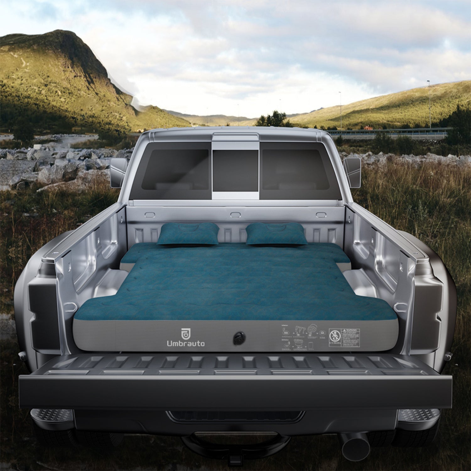 Umbrauto 5.5-5.8 FT Short Truck Bed Air Mattress 1.0 ,Teal - Energize Trek