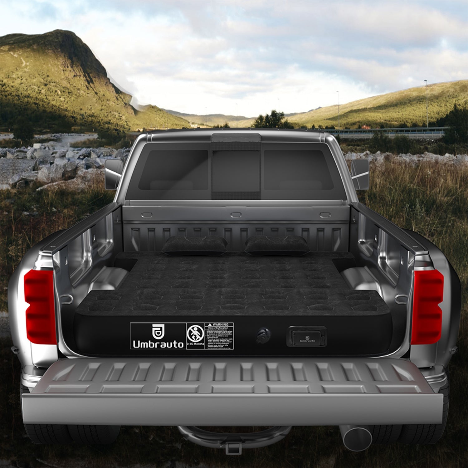 Umbrauto 5.5-5.8FT Full Size Truck Bed Mattress with Detachable Pump,Black/Grey - Energize Trek