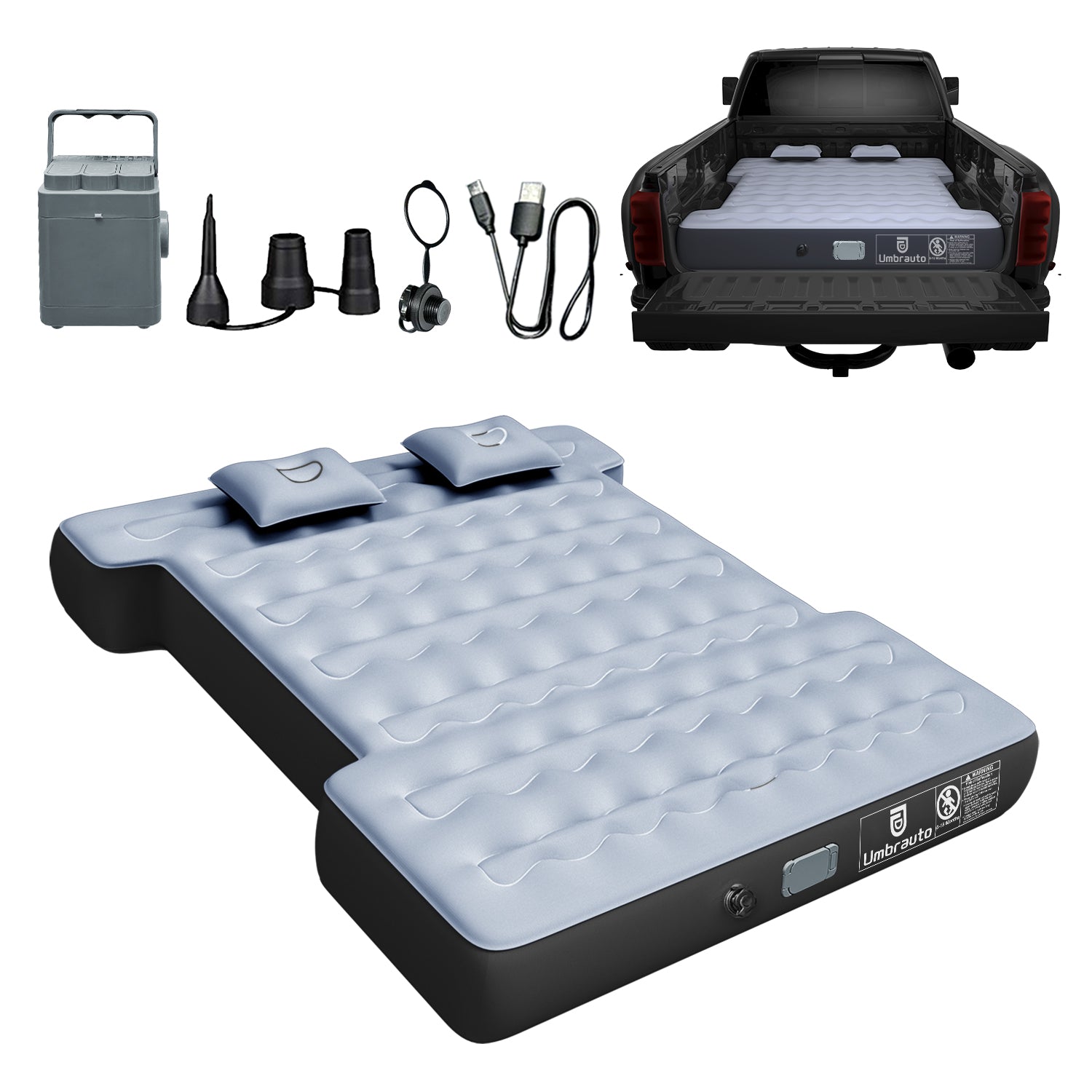 Umbrauto 5.5-6.5ft Built-in Pump Truck Bed Air Mattress 3.0 - Energize Trek