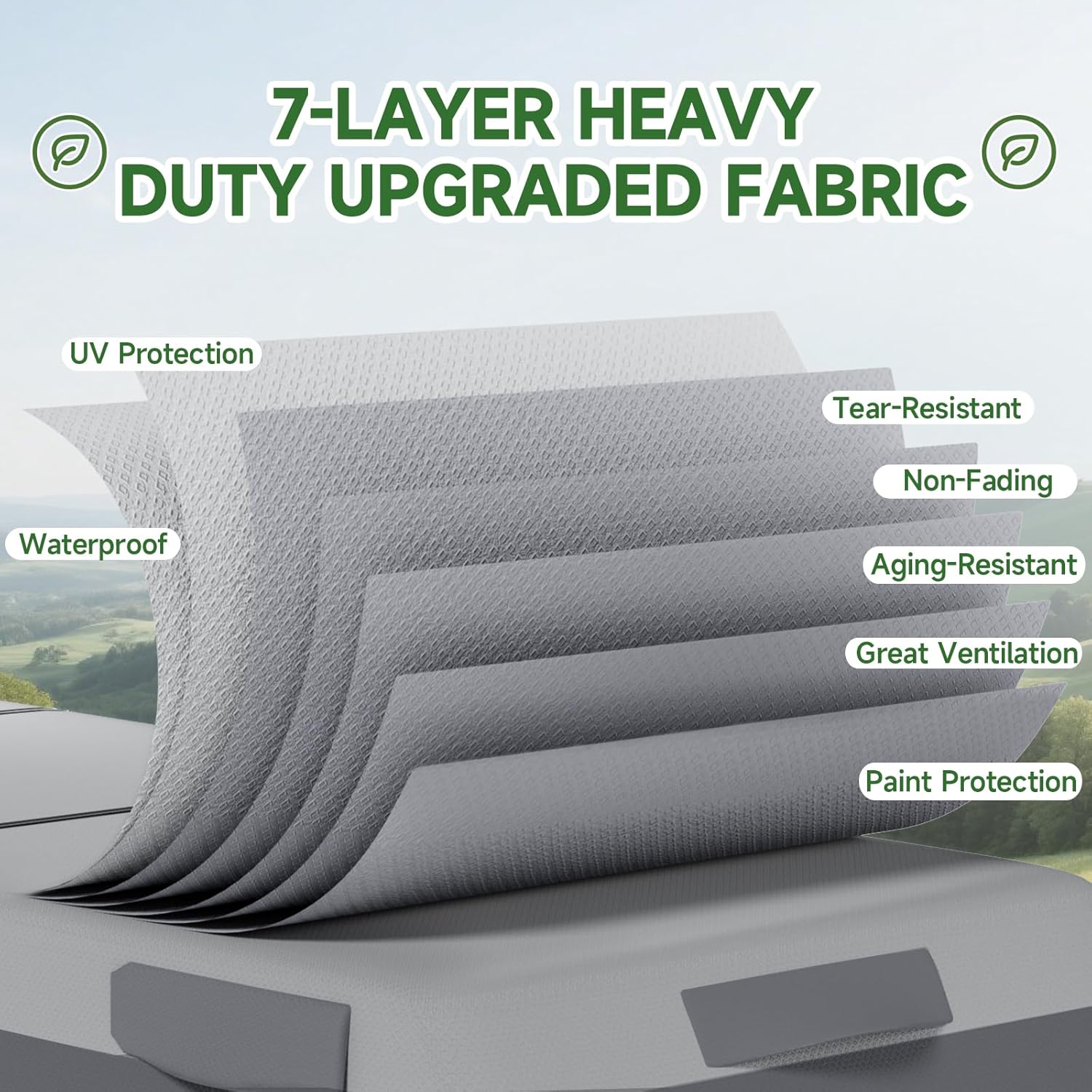 Umbrauto 5th Wheel RV Cover Upgraded 7 Layers Top Anti-UV Waterproof Breathable Camper Covers - Energize Trek