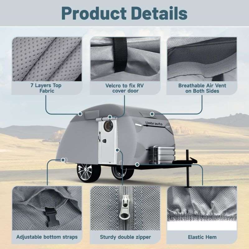 Umbrauto 7 Layers Teardrop Travel Trailer Cover - Energize Trek