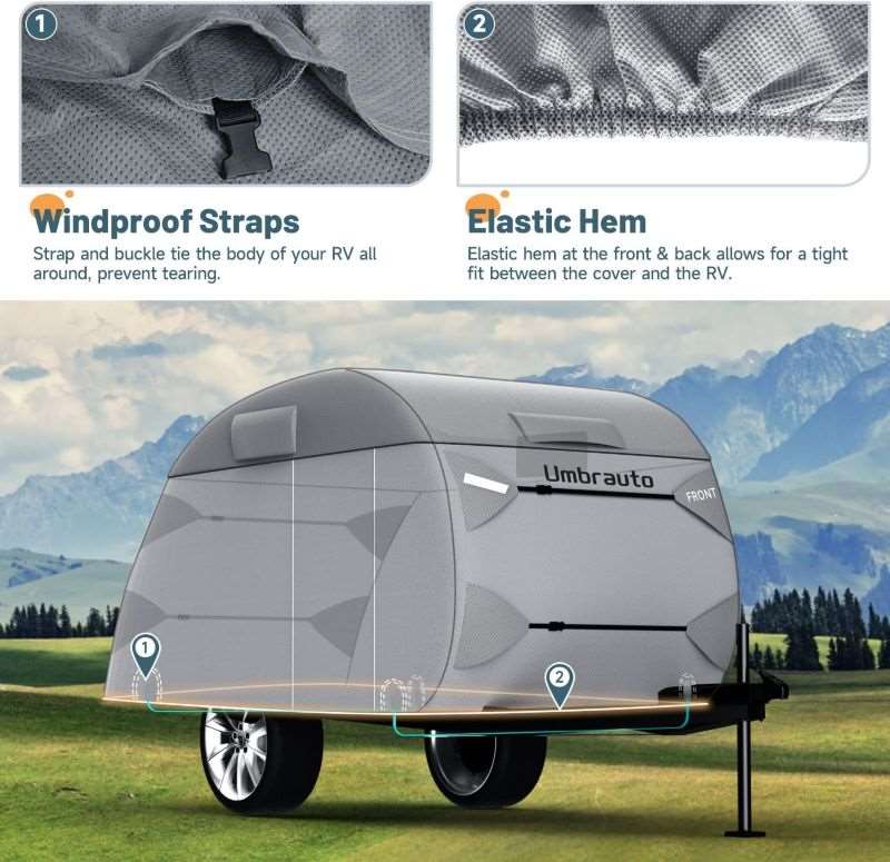 Umbrauto 7 Layers Teardrop Travel Trailer Cover - Energize Trek