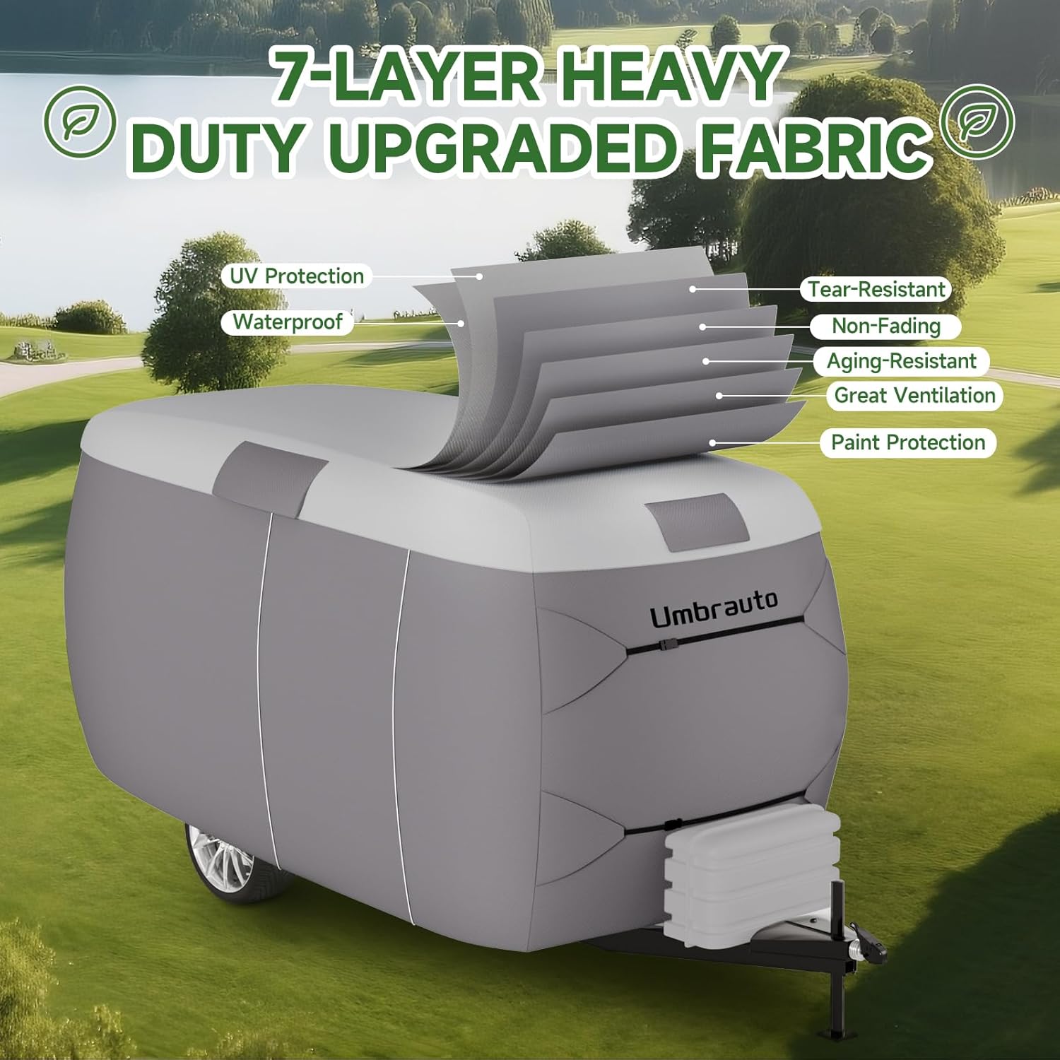 Umbrauto 7 Layers Top Fiberglass Travel Trailer Cover - Energize Trek
