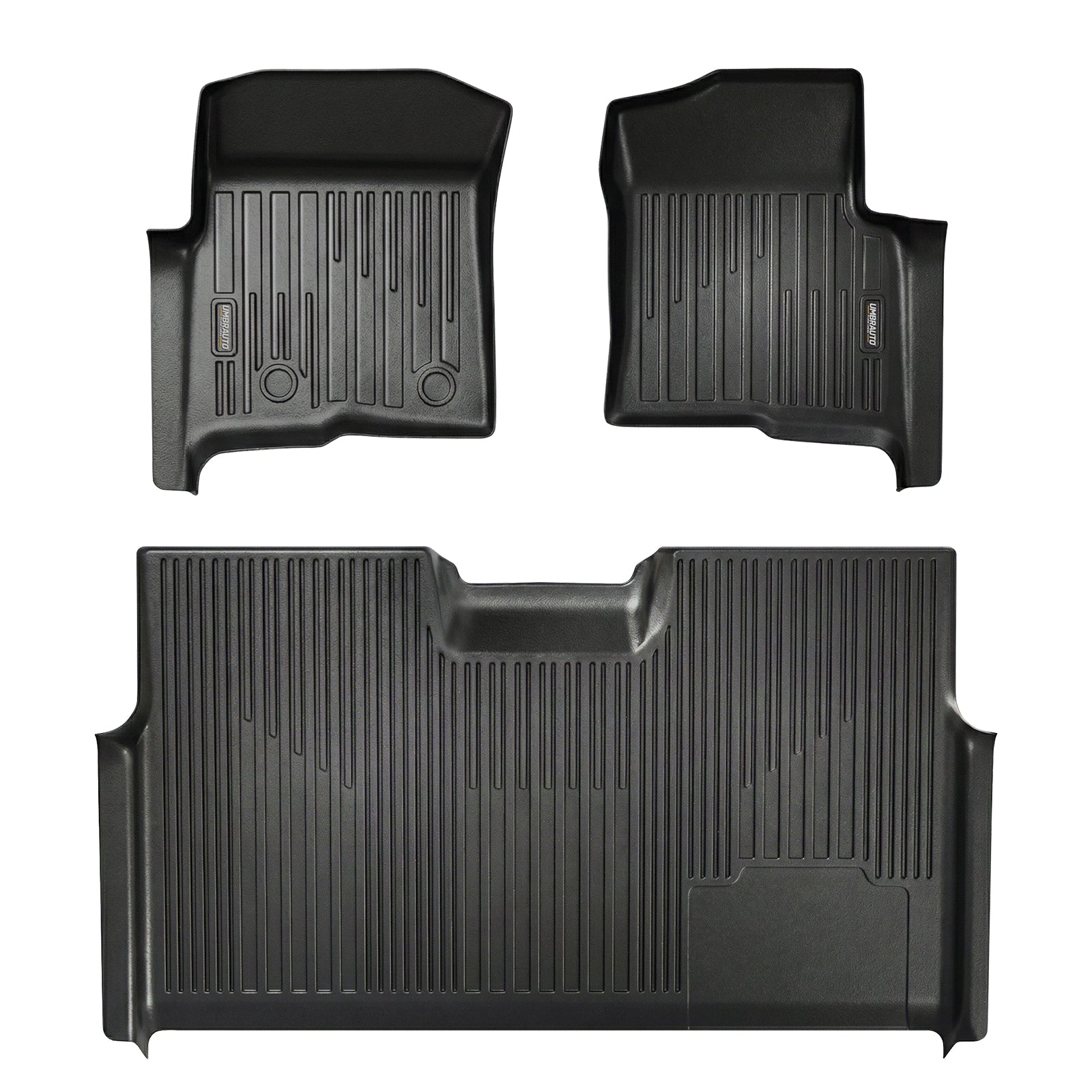 Umbrauto Custom Fit Floor Mats for Ford F150 SuperCrew 2010-2014 (Not for SuperCab or Regular Cab), All Weather TPE Pickup Truck Floor Liners for Front and Rear Row, Durable Non-Slip Automotive Mats - Energize Trek