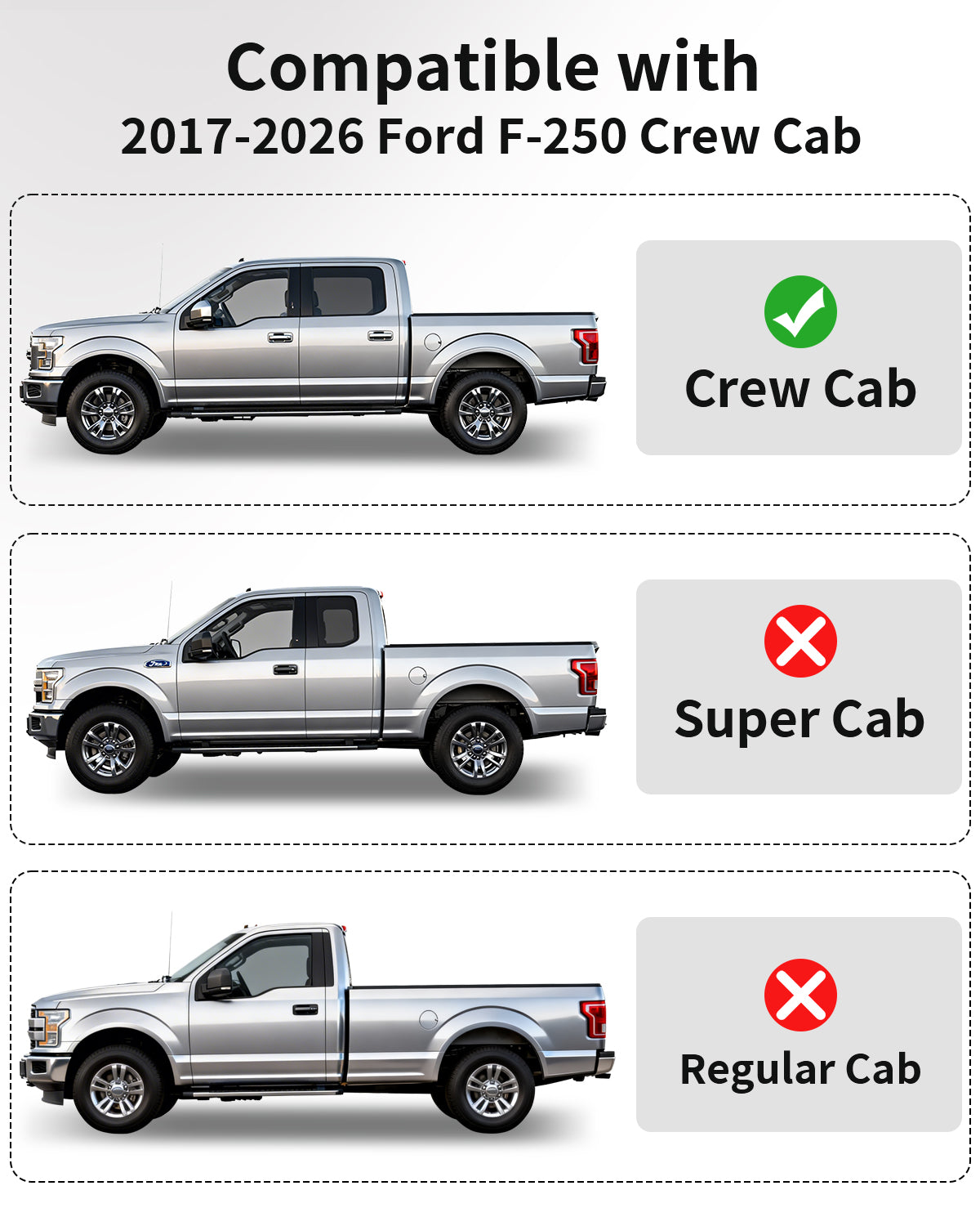 Umbrauto Custom Fit Floor Mats for Ford F250 F350 F450 2017-2025 2026 Super Duty Crew Cab, All Weather Protector TPE Truck Floor Liners for Front Bucket Seats, Rear W/Fold-Flat Storage, Carpet Floor - Energize Trek