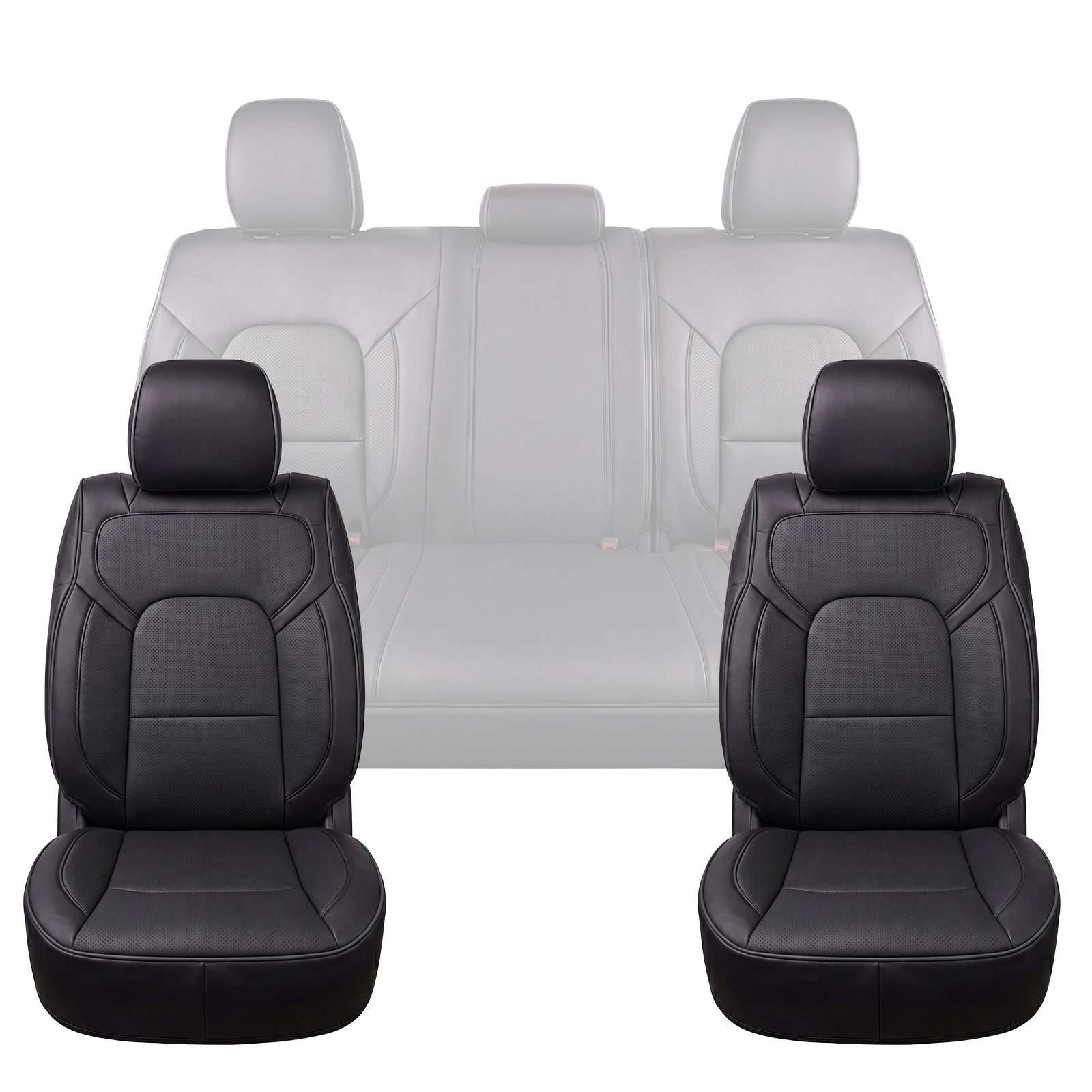 Umbrauto Custom Seat Covers fit for Dodge Ram 1500 2500 3500, Full Coverage Luxury Leather Ram Truck Seat Cover 2009-2025 Compatible with Crew Cab Double Quad Regular (Full Set (Flat Rear)) - Energize Trek