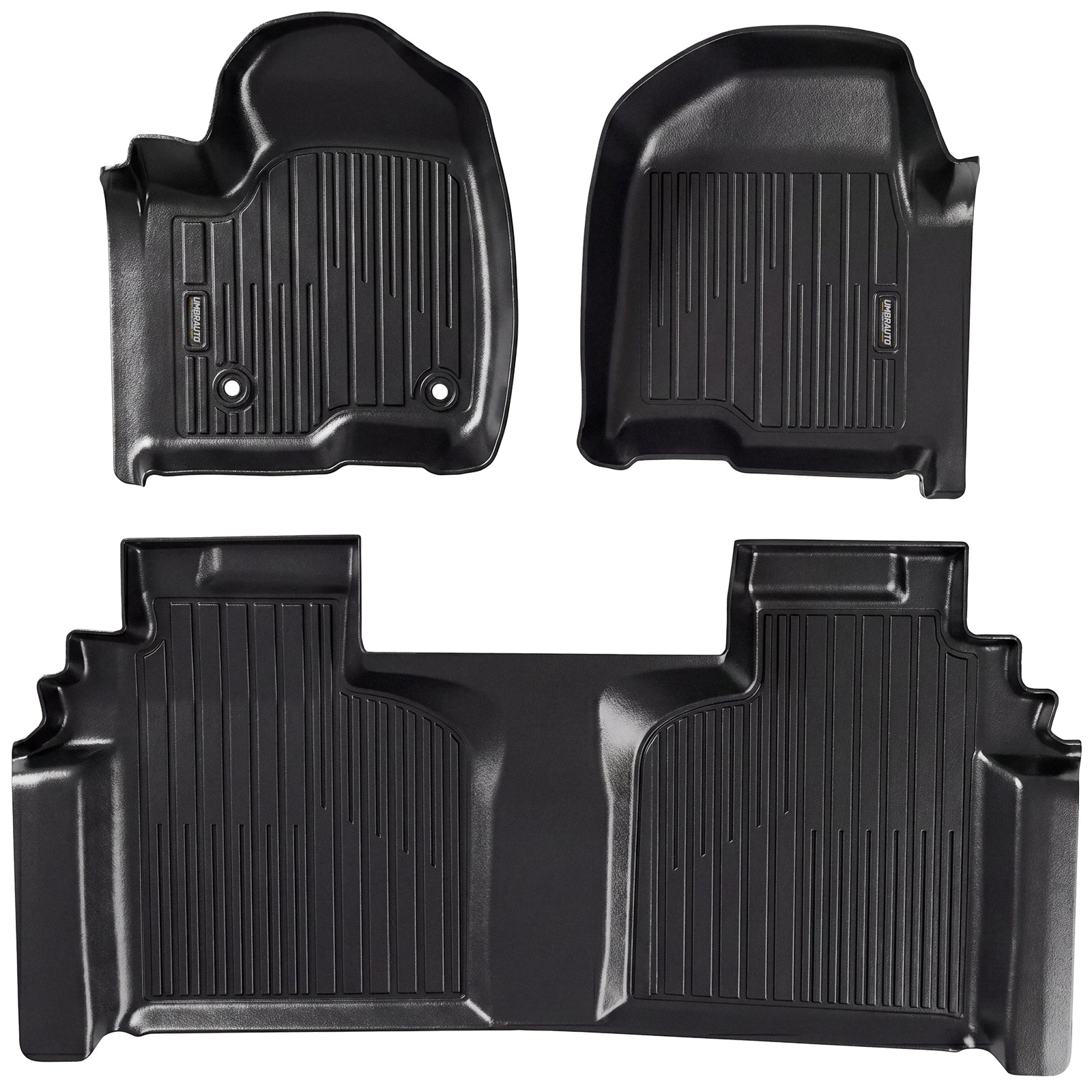 Umbrauto Floor Mats for Chevy Silverado/GMC Sierra Crew Cab 1500 (2019–2026), 2500/3500HD (2020–2026), All Weather TPE Custom Truck Floor Liners Fit Carpet Floor, with Rear Under-Seat Storage - Energize Trek