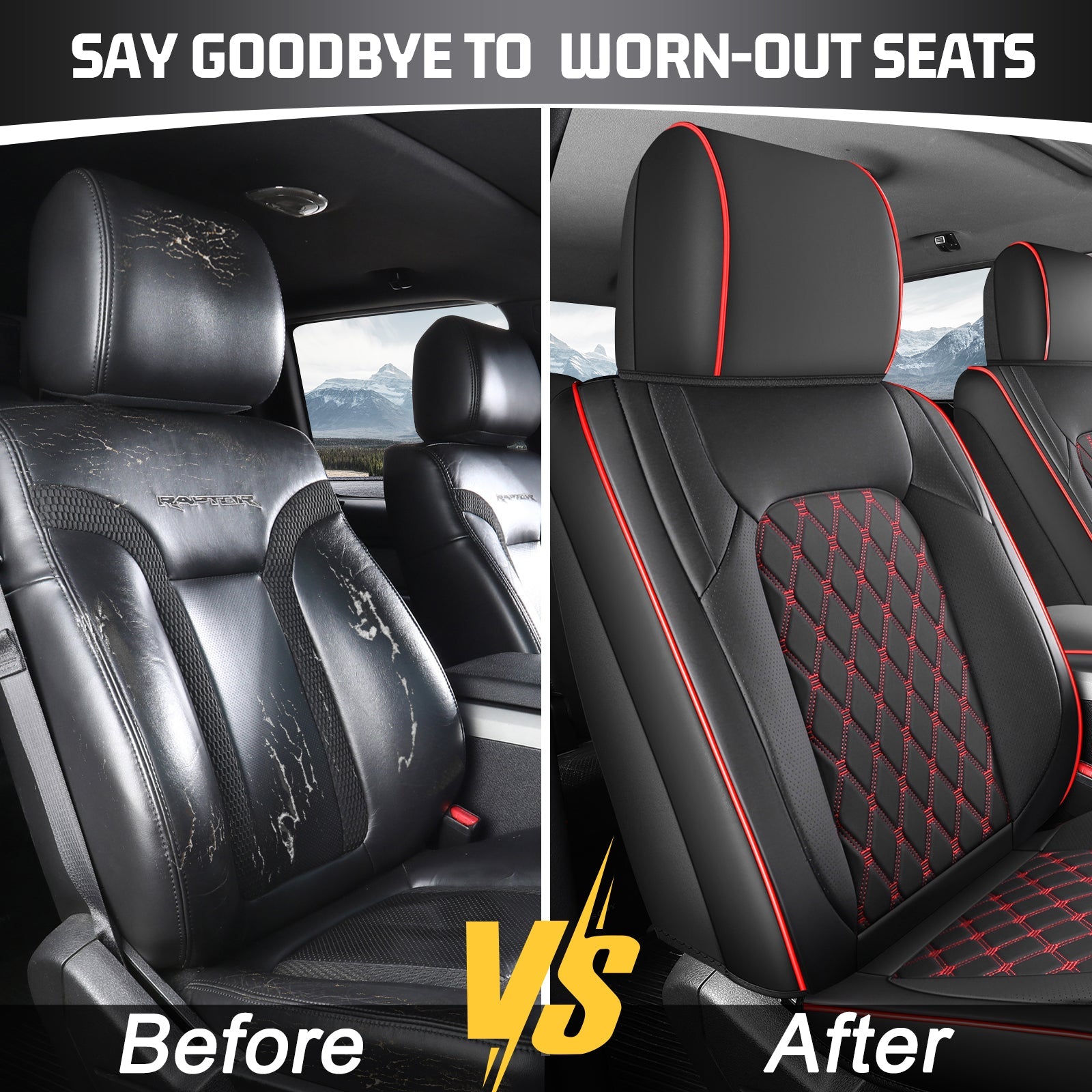 Umbrauto Truck Seat Cover Fit for  Silverado/Sierra,Red - Energize Trek