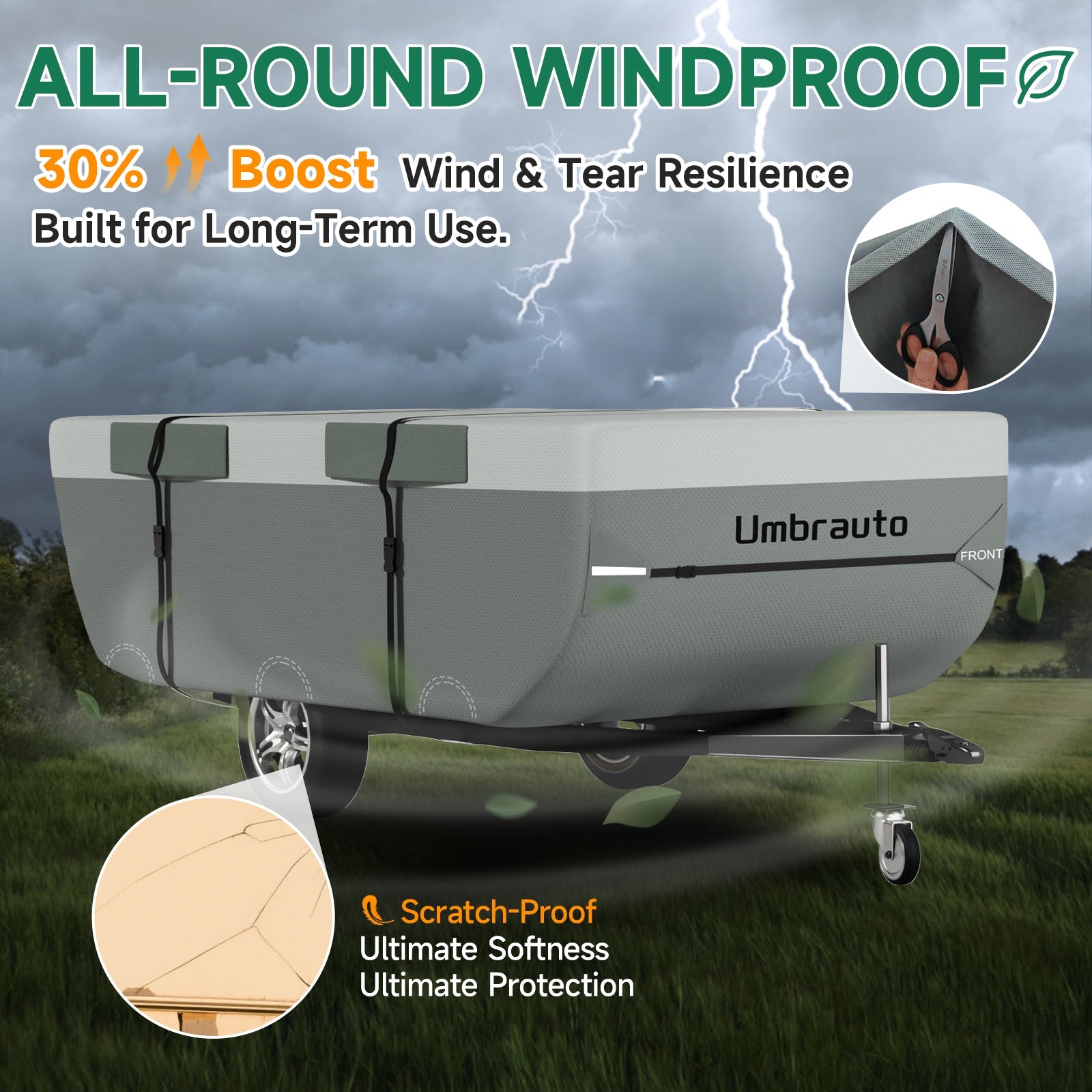Umbrauto Pop Up Folding Camper Cover Upgraded 7 Layers Top 3 Layers Side,Grey - Energize Trek