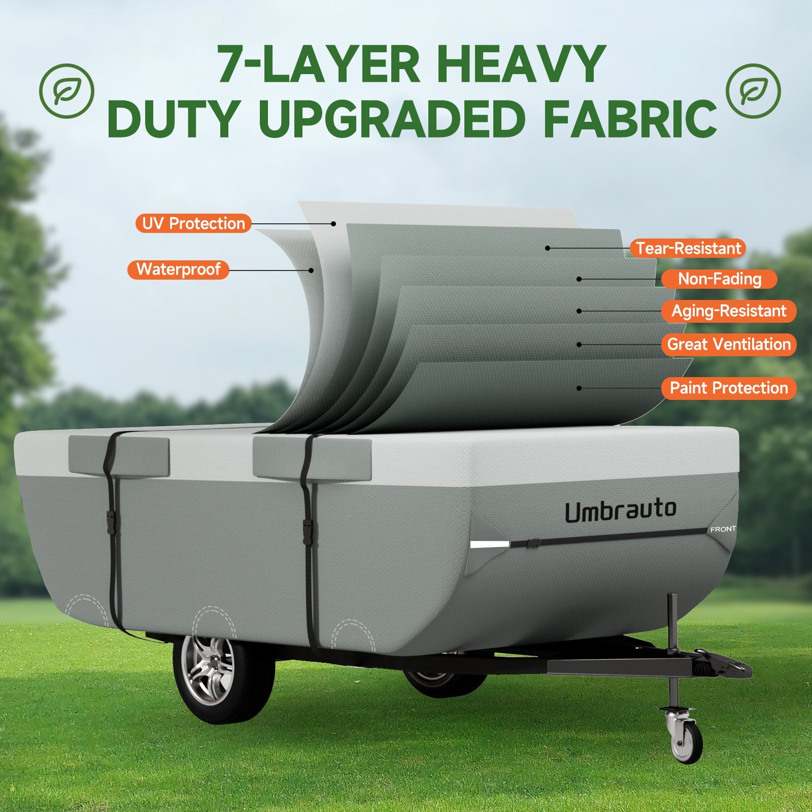 Umbrauto Pop Up Folding Camper Cover Upgraded 7 Layers Top 3 Layers Side,Grey - Energize Trek