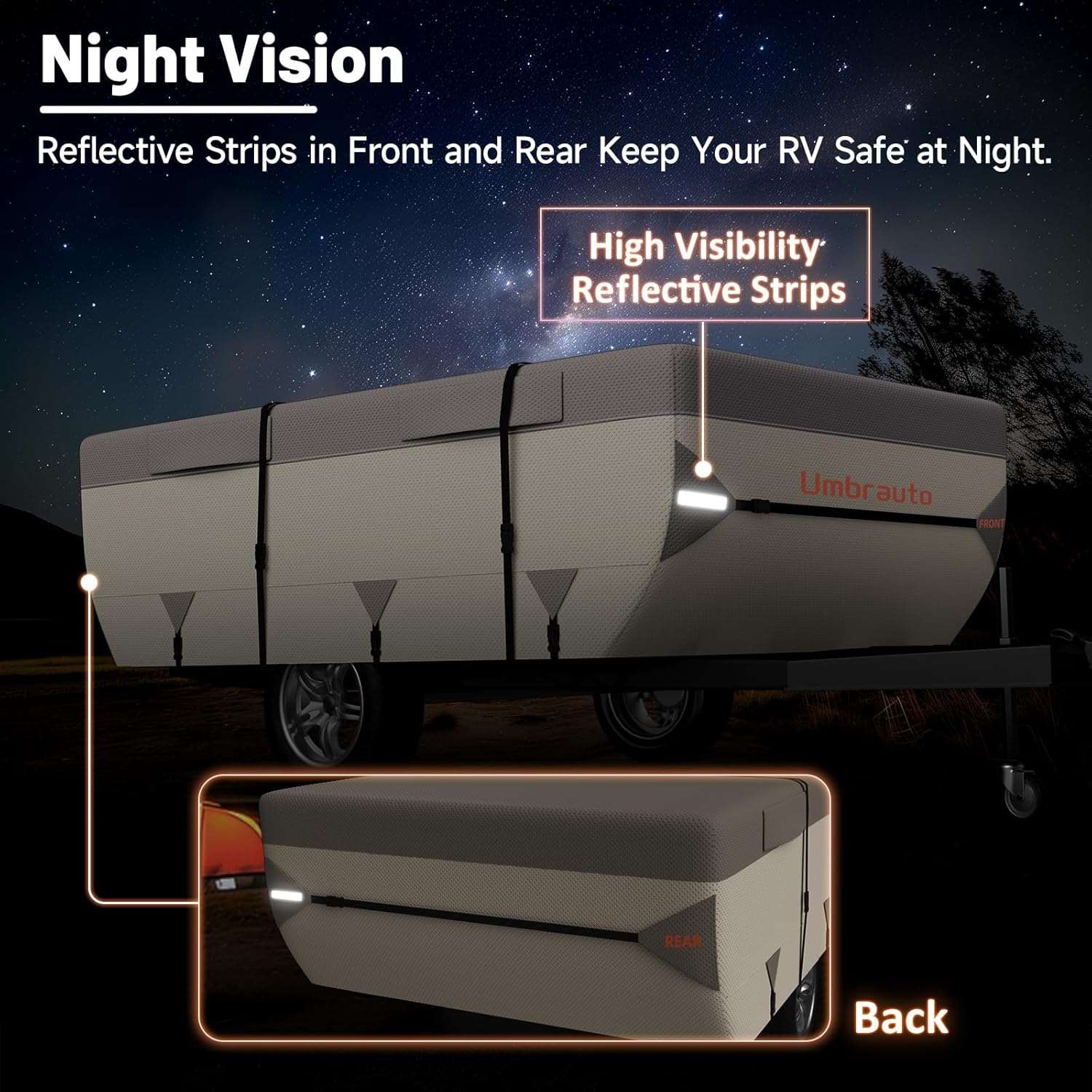 Umbrauto Pop Up Folding Camper Cover Upgraded 7 Layers Top 3 Layers Side,Khaki - Energize Trek