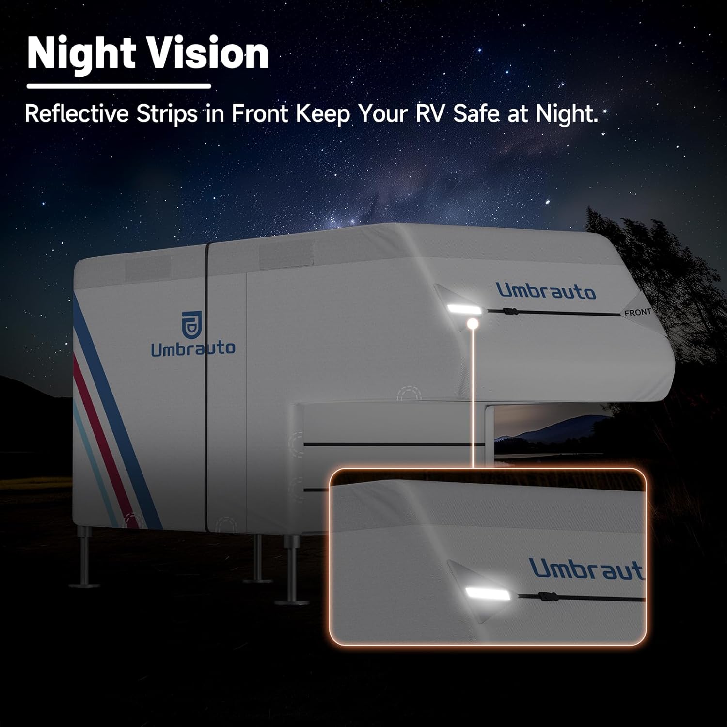 Umbrauto Slide-In Truck Camper Cover — 300D Oxford Waterproof RV Cover, Silver-Coated All-Weather Protection with Windproof Straps & Air Vents - Energize Trek