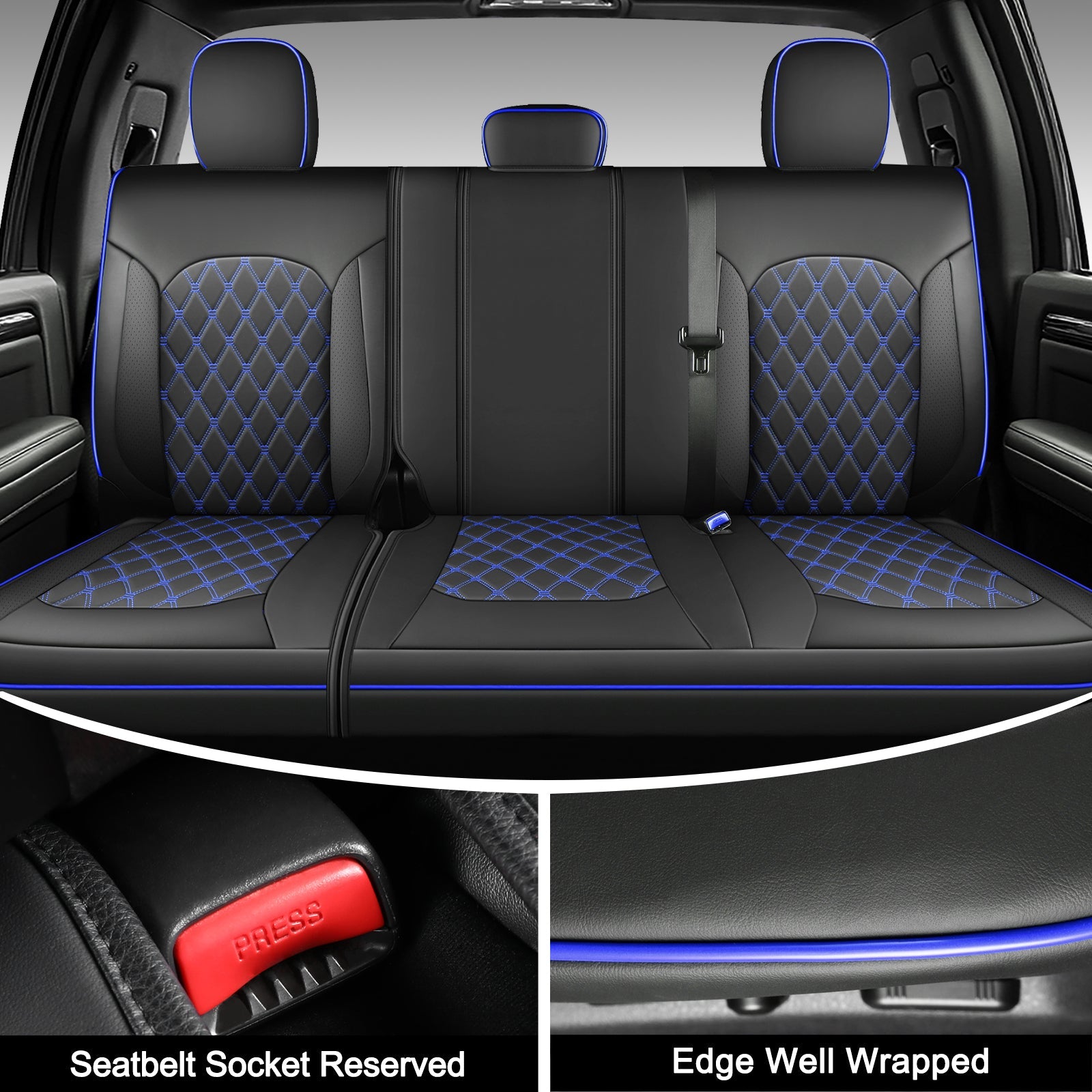 Umbrauto Truck Seat Cover Fit for Silverado and Sierra,Blue - Energize Trek