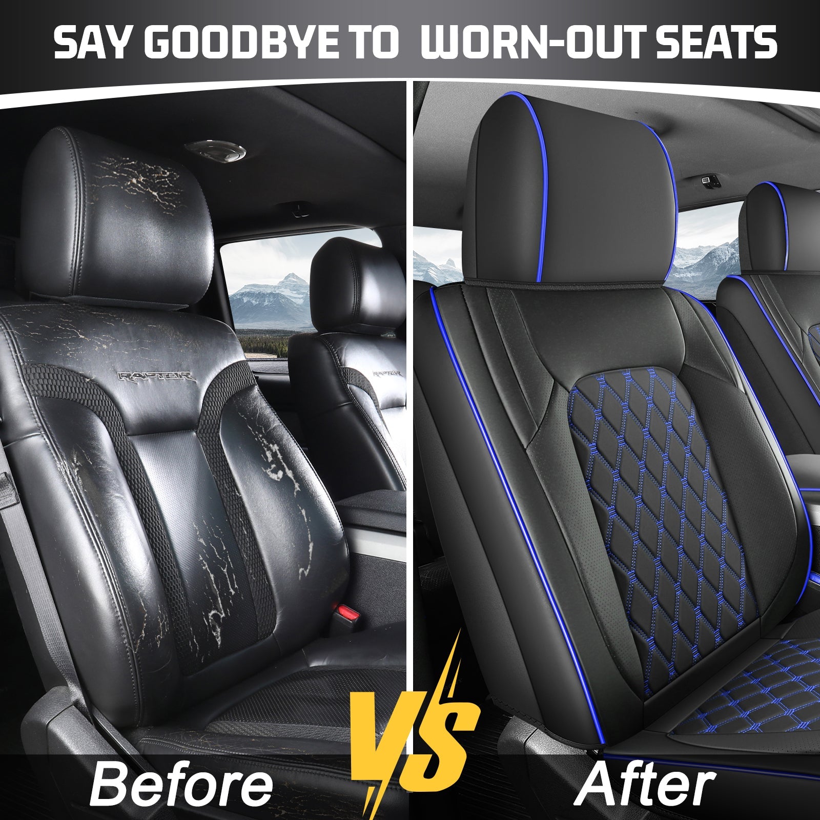 Umbrauto Truck Seat Cover Fit for Silverado and Sierra,Blue - Energize Trek