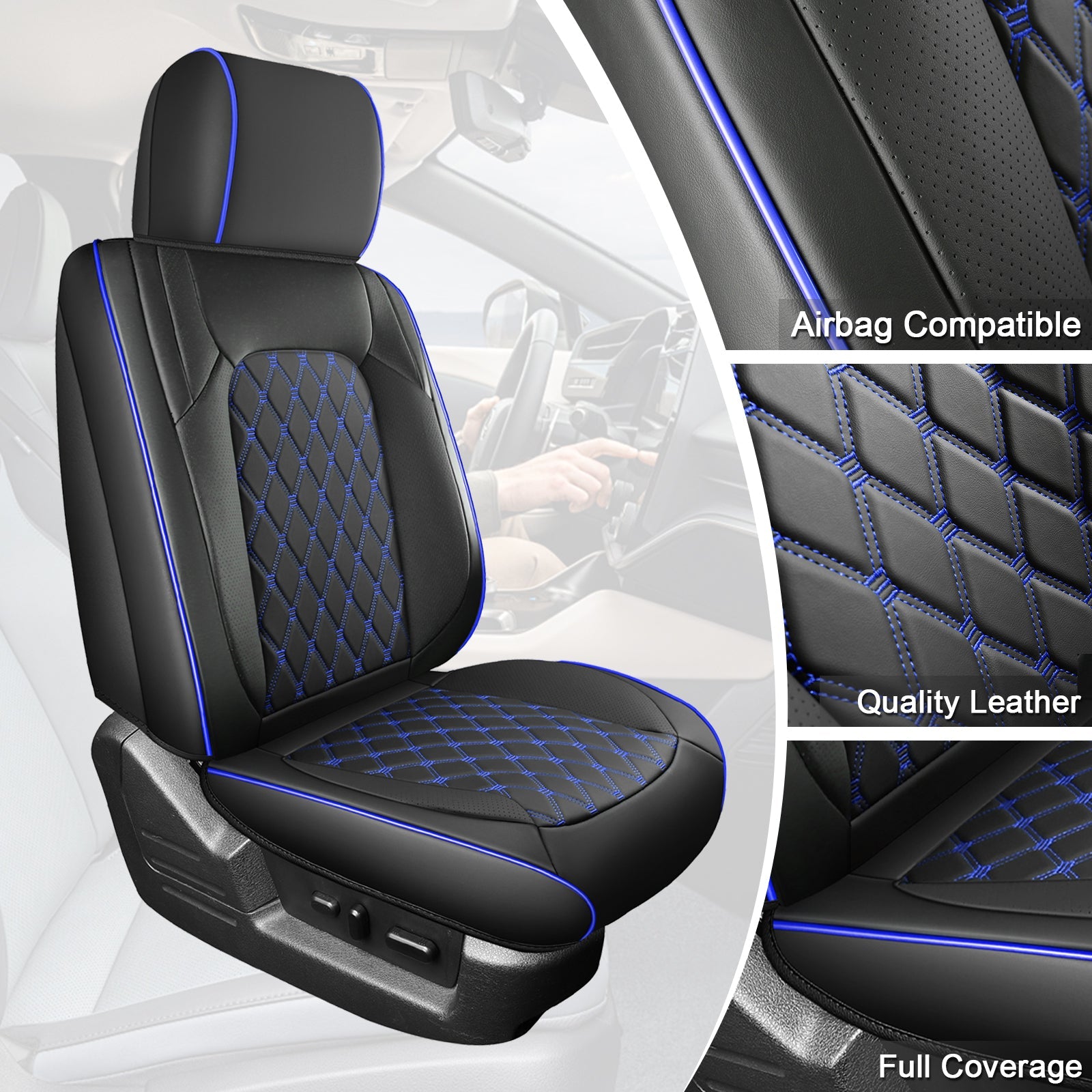 Umbrauto Truck Seat Cover Fit for Silverado and Sierra,Blue - Energize Trek