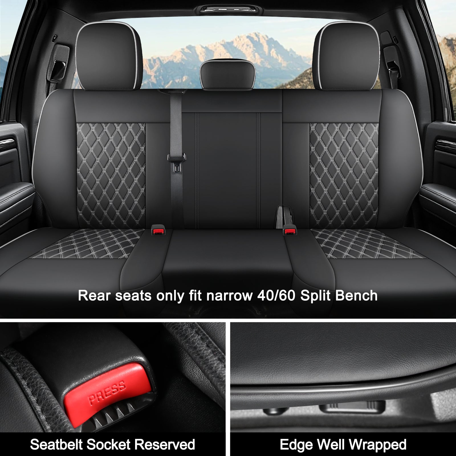 Umbrauto Truck Seat Cover Fit for Silverado and Sierra,Gray - Energize Trek