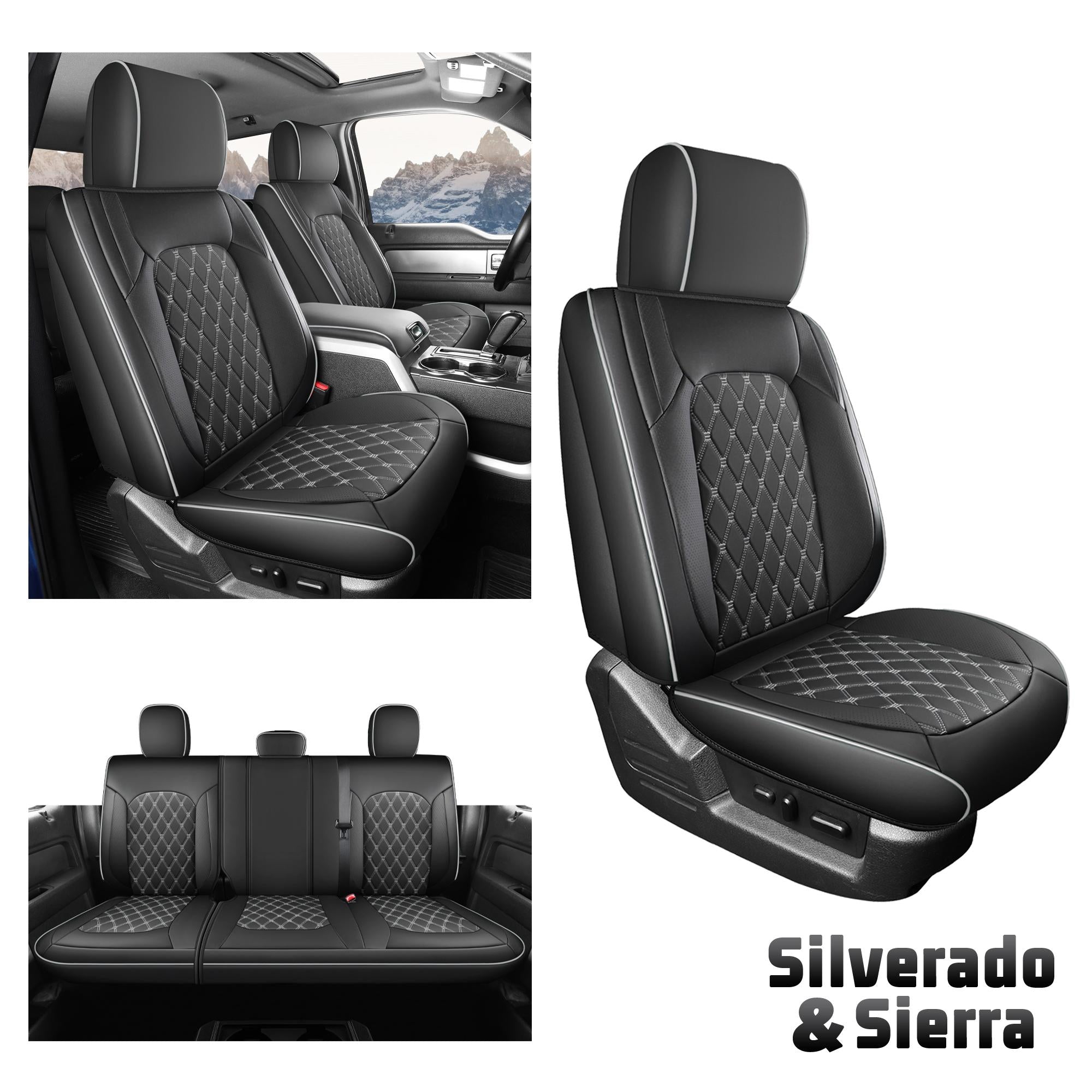 Umbrauto Truck Seat Cover Fit for Silverado and Sierra,Gray - Energize Trek