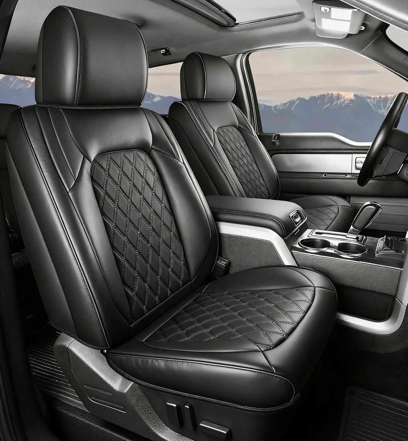 Umbrauto Truck Seat Covers for Silverado/Sierra,Black - Energize Trek