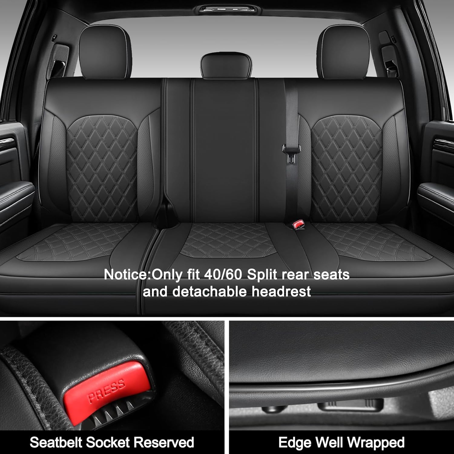 Umbrauto Truck Seat Covers for Silverado/Sierra,Black - Energize Trek