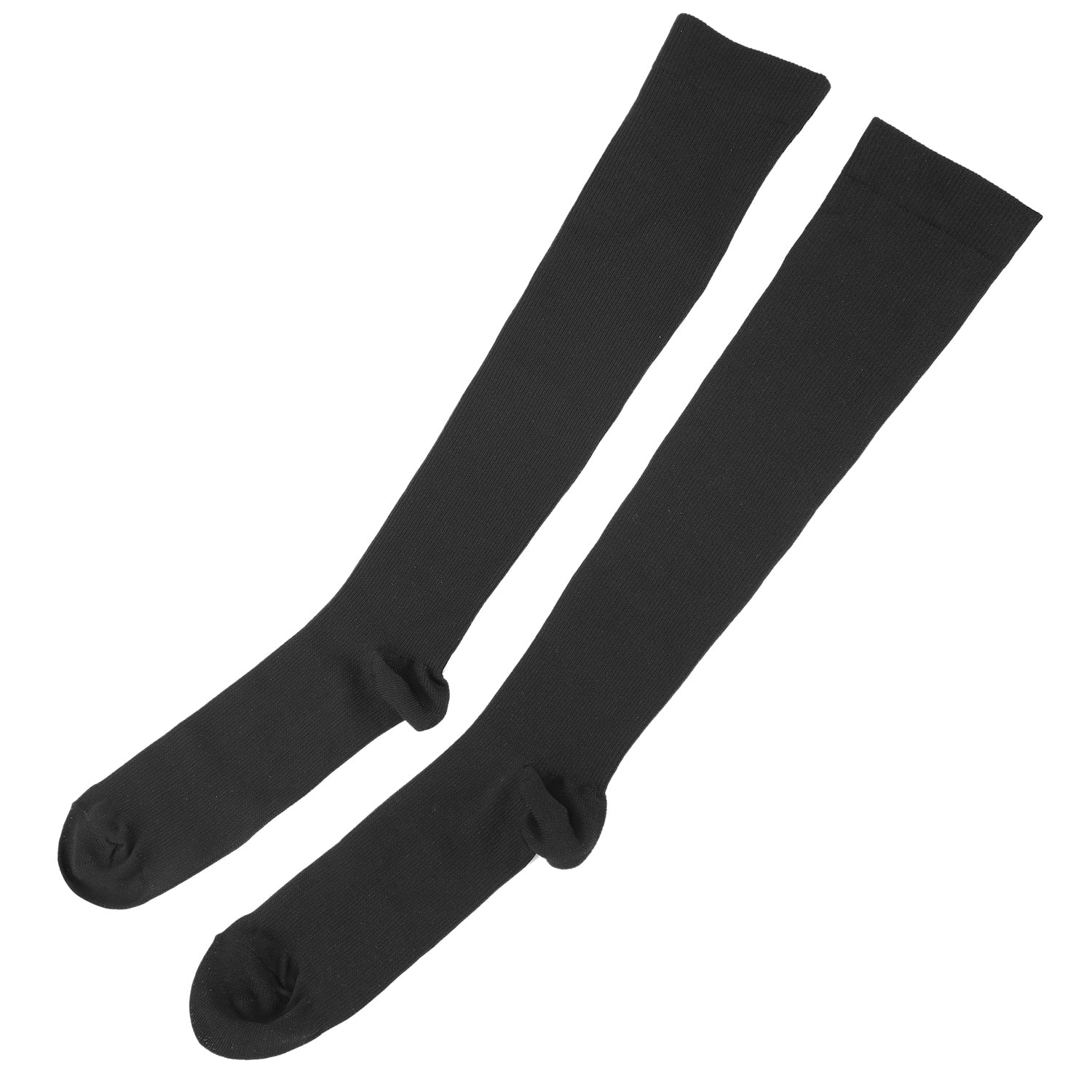 Unisex Compression Socks 15-20 mmHg Graduated Support Sports Fitness Socks for Running Athletic Circulation Recovery Polyester Solid Black - Energize Trek