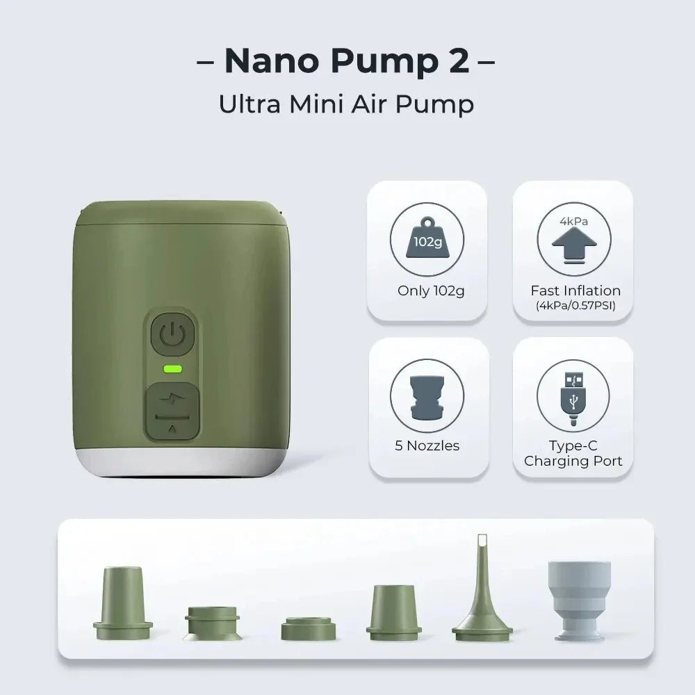 WESTTUNE Tiny Air Pump With Camping Lantern for Inflatable Mats - Energize Trek