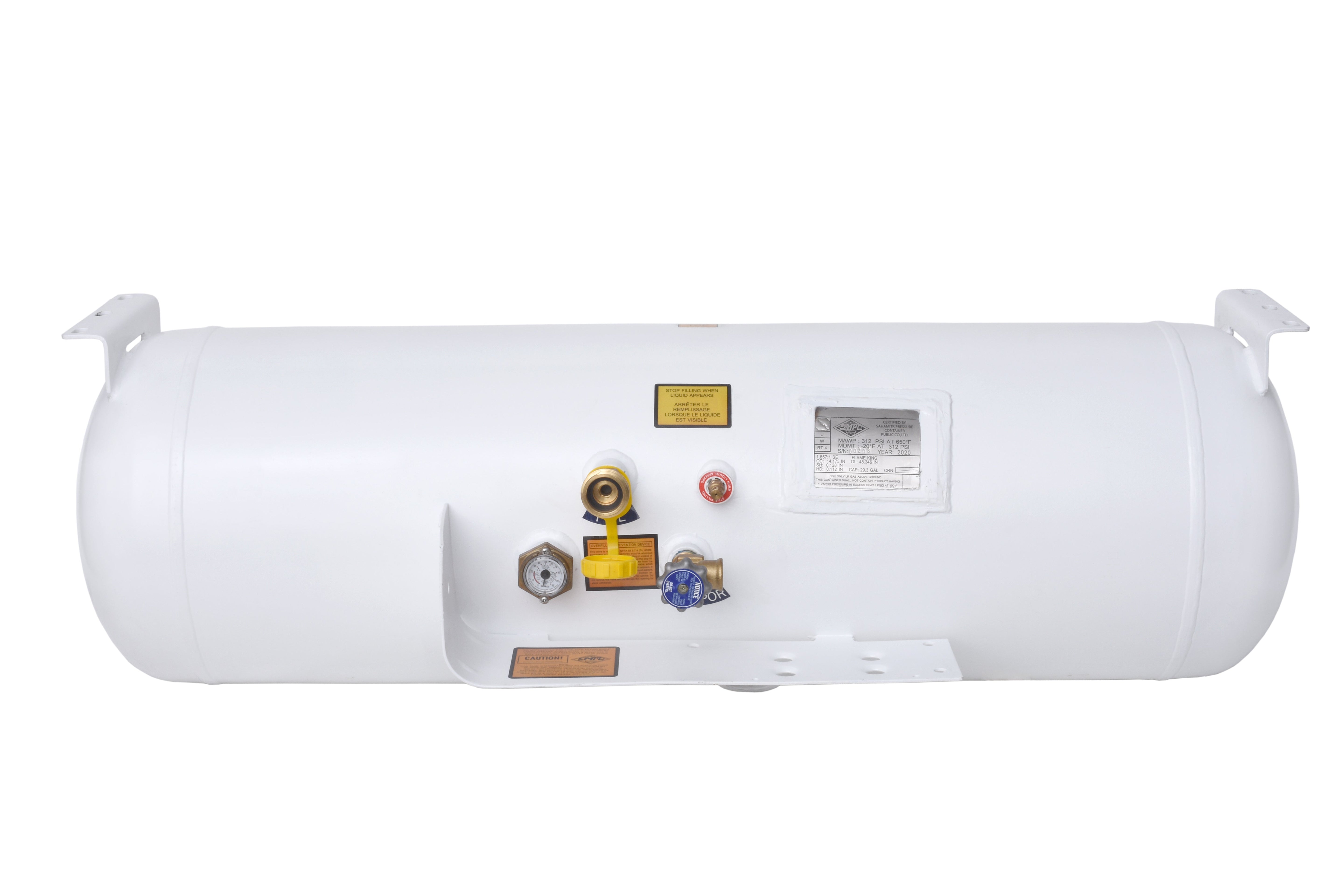Flame King 29.3 Gal ASME Propane Tank Cylinder RV Trailer - Energize Trek